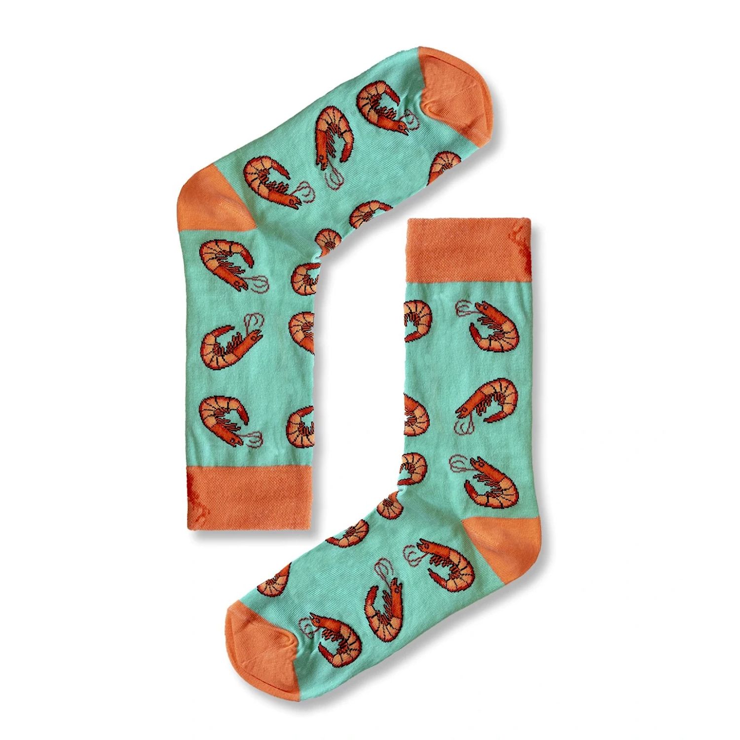 Aloha From Deer Women's Green / Orange Prawn Time Cotton Socks In Multi