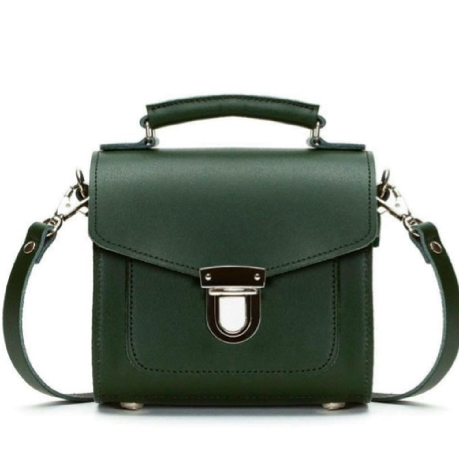 Women’s Handmade Leather Sugarcube Plus- Ivy Green One Size Zatchels