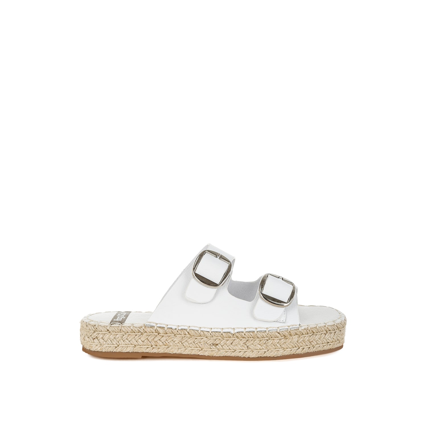 Rag & Co Women's Palala Genuine Soft Leather Square Toe Espadrilles In White By
