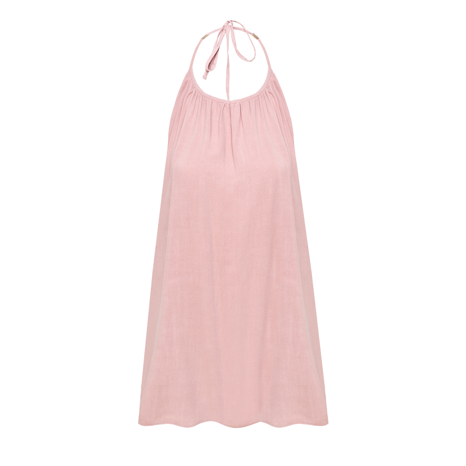 Mandragora Women's Pink / Purple Pink Summer Dress With Open Back In Viscose And Linen– Sola