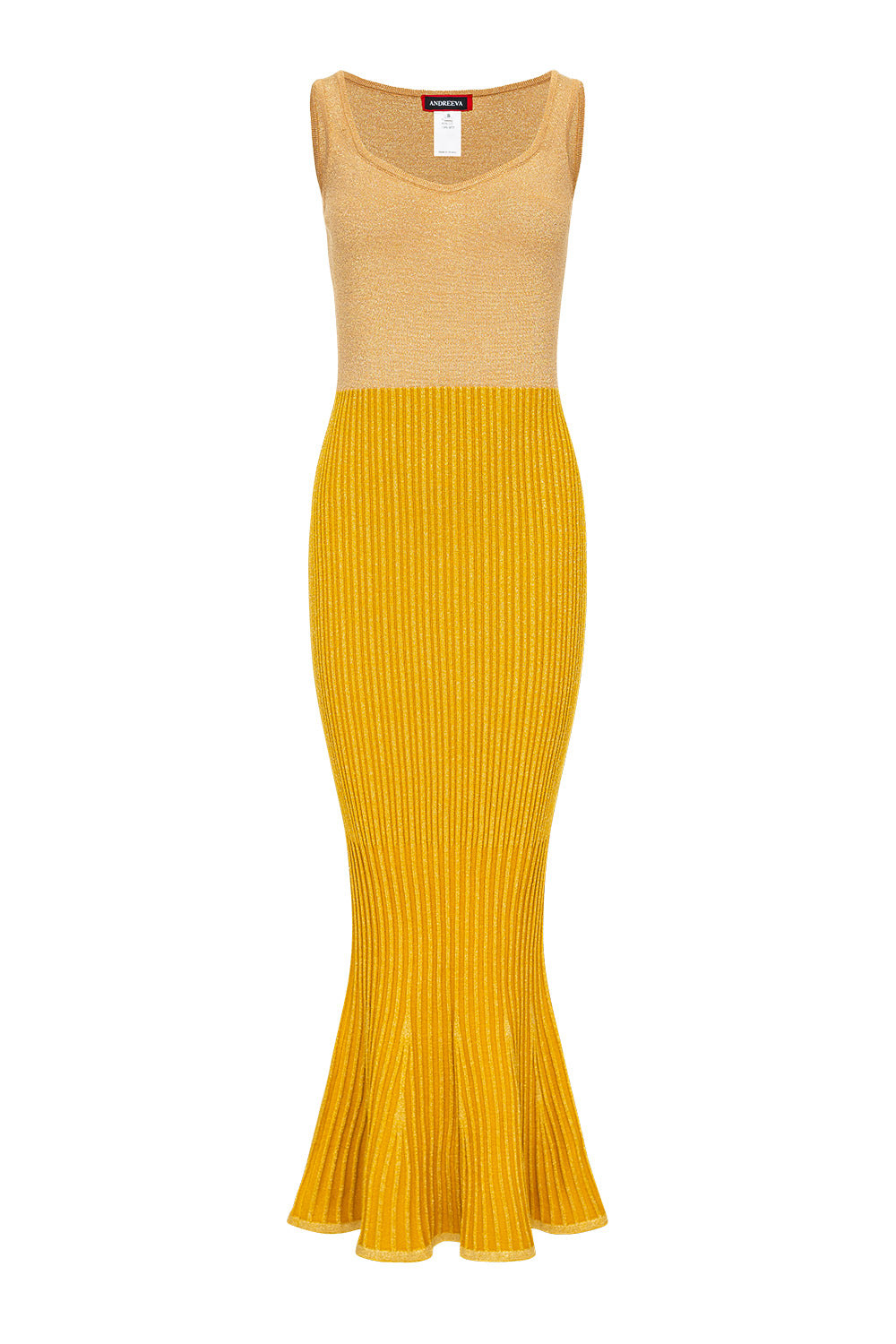 Women's Brown / Gold Golden Hour Metallic Knit Dress | Extra Small | Andreeva