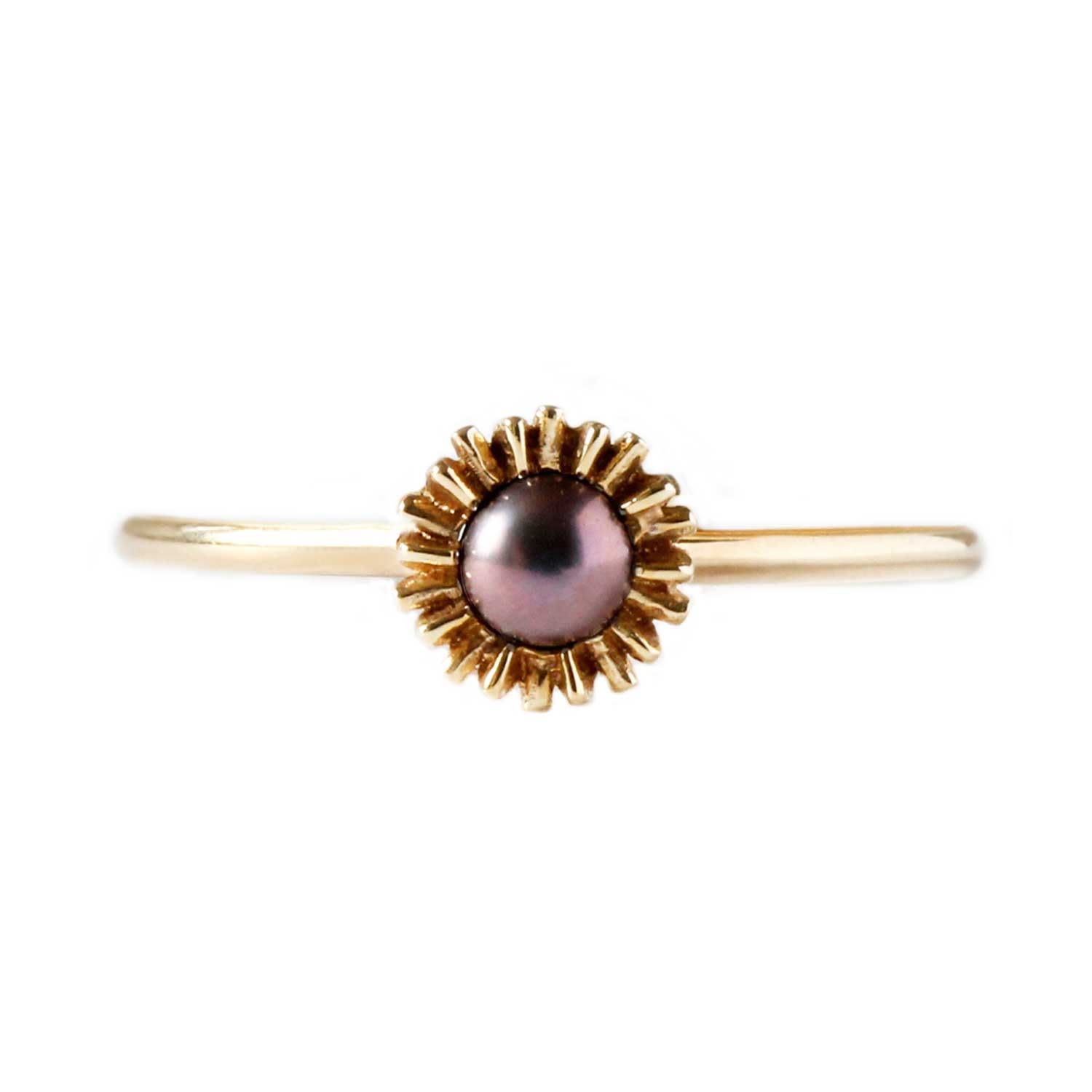 Women’s Dahlia Bud Peacock Pearl Ring - Gold Lee Renee