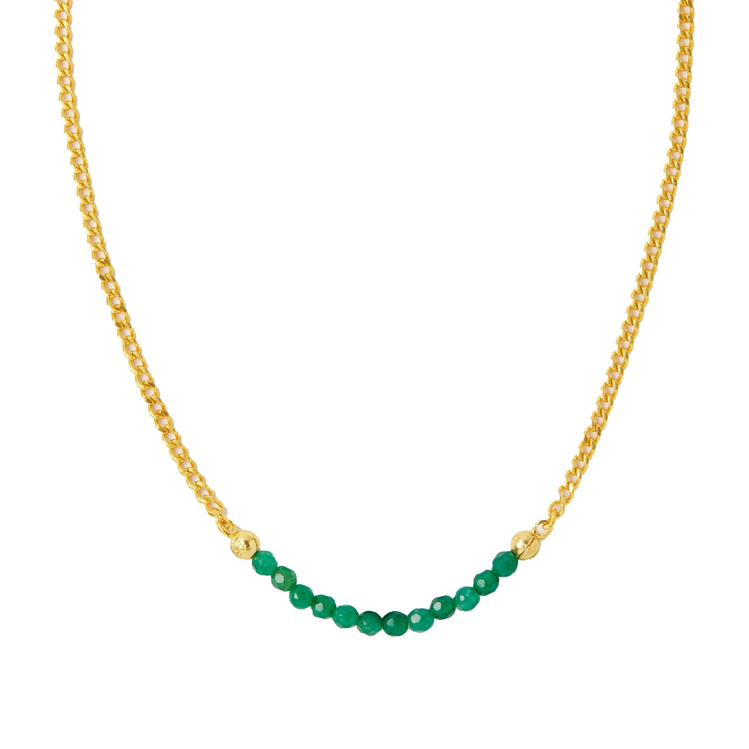 Women’s Gold / Green Margot Green Jade Beaded Chain Necklace Ottoman Hands