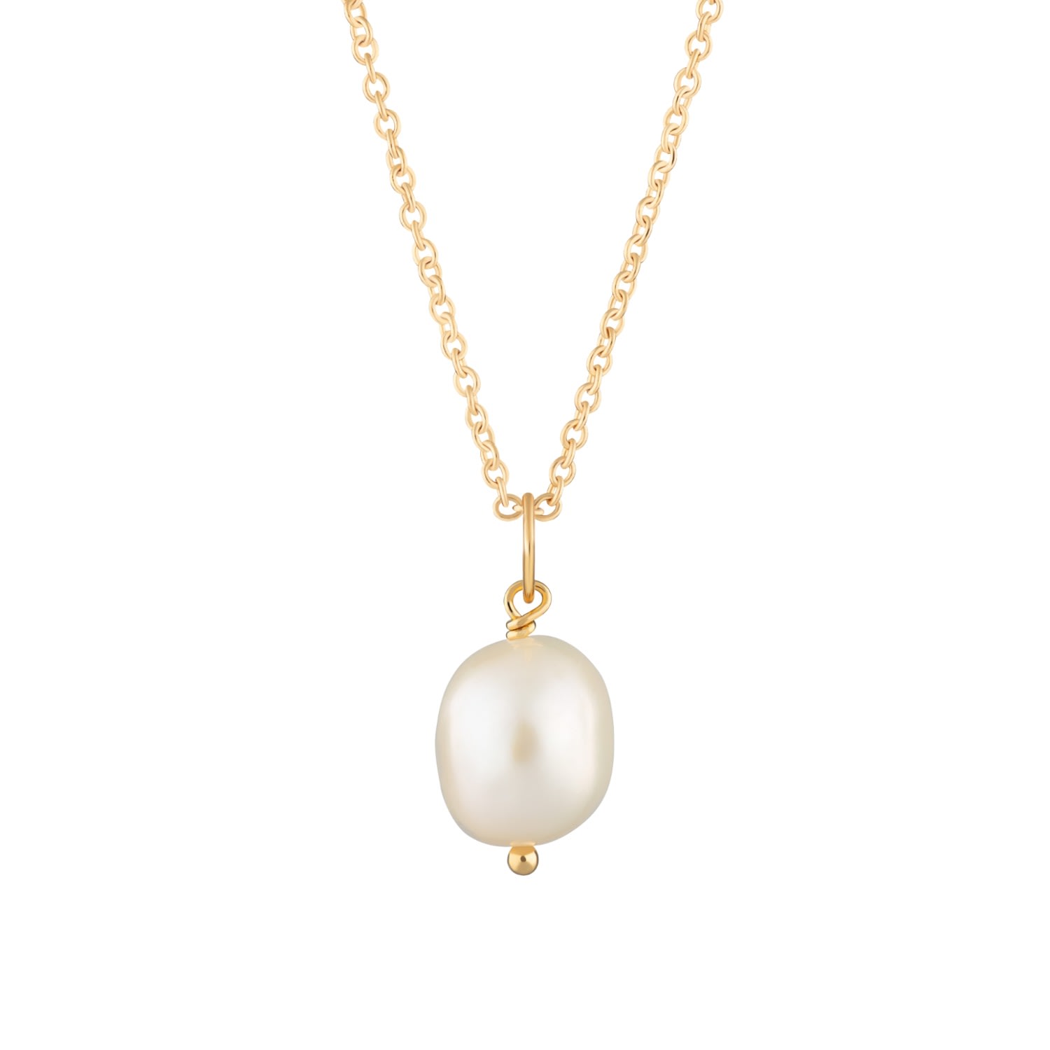 Scream Pretty Women's Gold Baroque Pearl Necklace With Slider Clasp