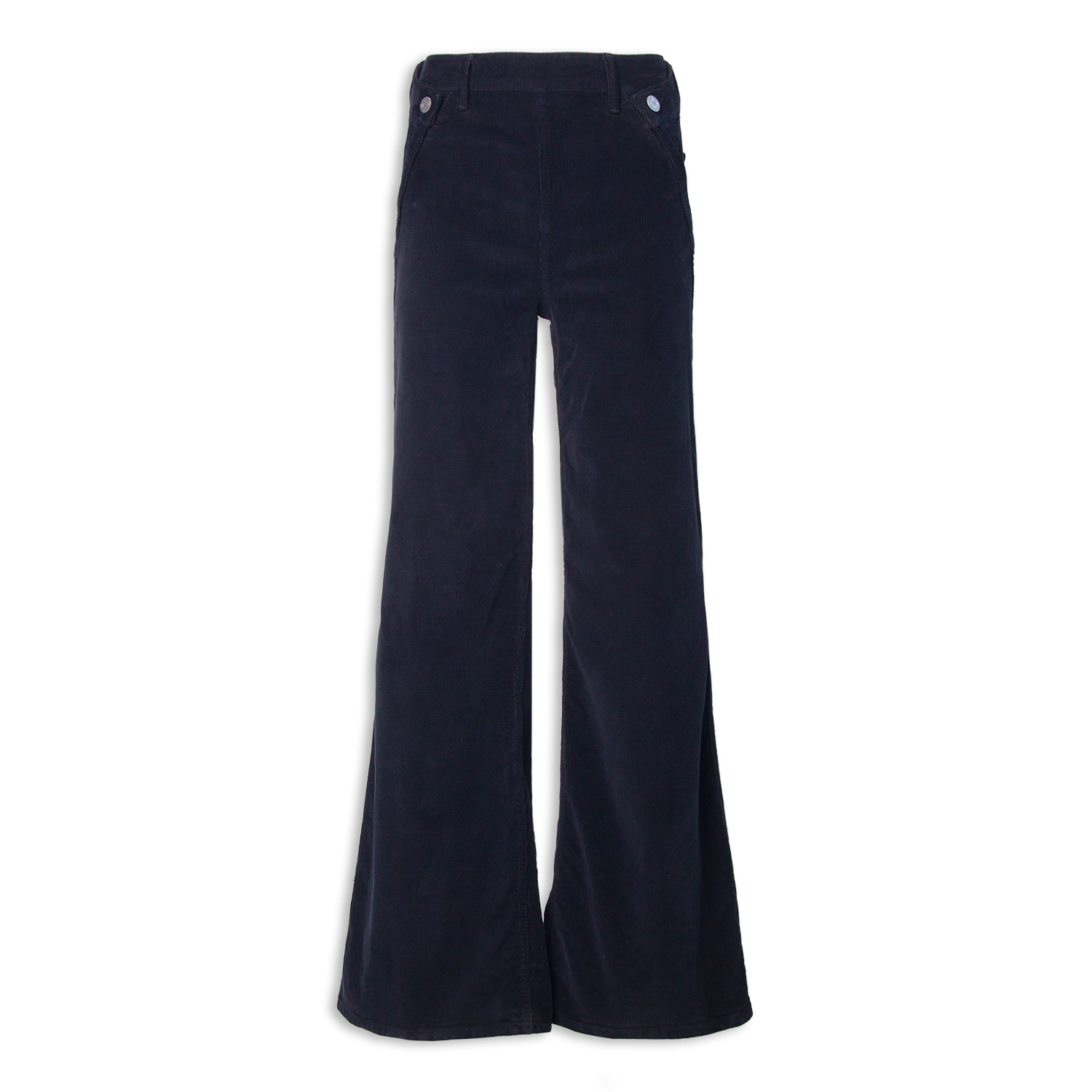 Noend Denim Women's Dina High Waisted Wide Corduroy In Black In Blue