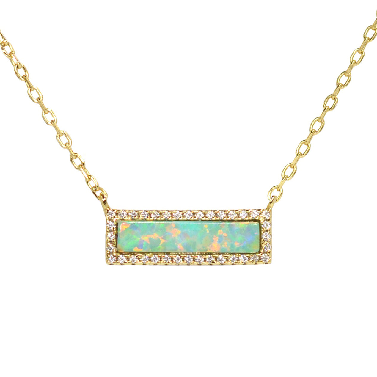 Women’s Gold Reflection Opal Bar Necklace Kamaria