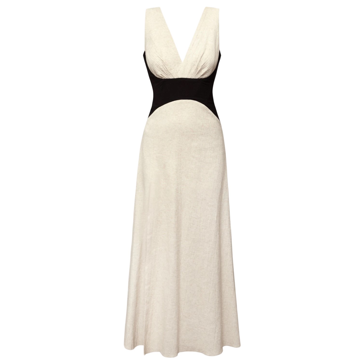 Alina Cernatescu Women's Black / Neutrals Marrakesh Midi Linen Cocktail Garden Party Dress In Black