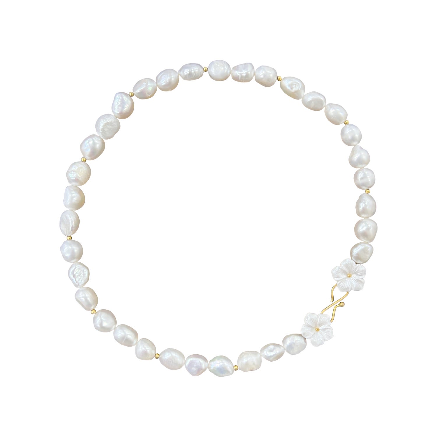 Alegoria Jewellery Women's White / Gold Bavella Baroque Necklace