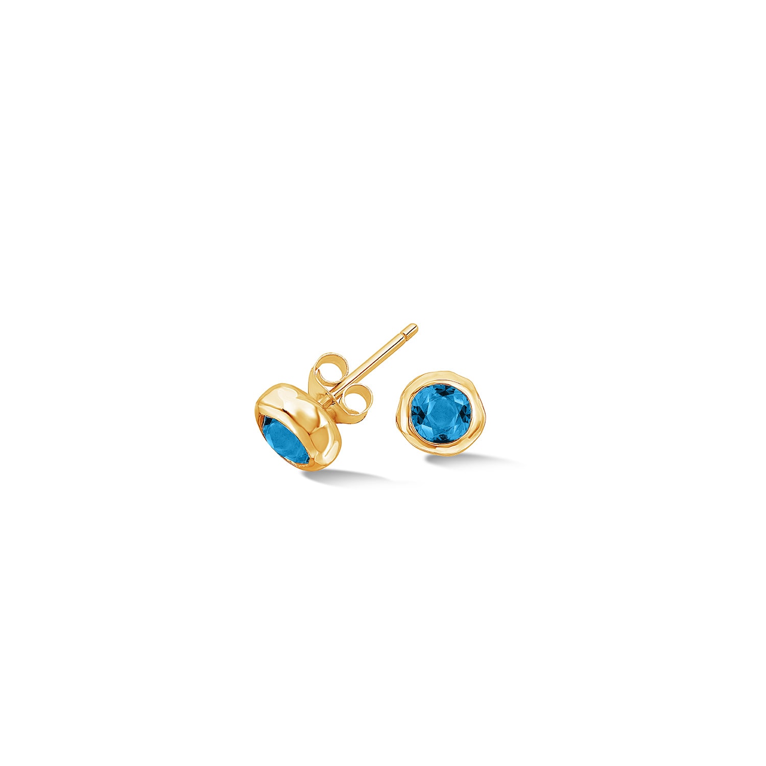 Dower & Hall Women's Gold / Blue Cobalt Blue Dewdrop Studs In Gold Vermeil In Multi