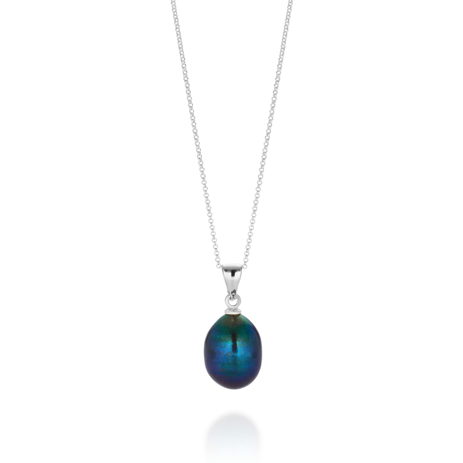 Nellou Jewellery Women's Blue Ellen Peacock Pearl Drop Necklace In Blue
