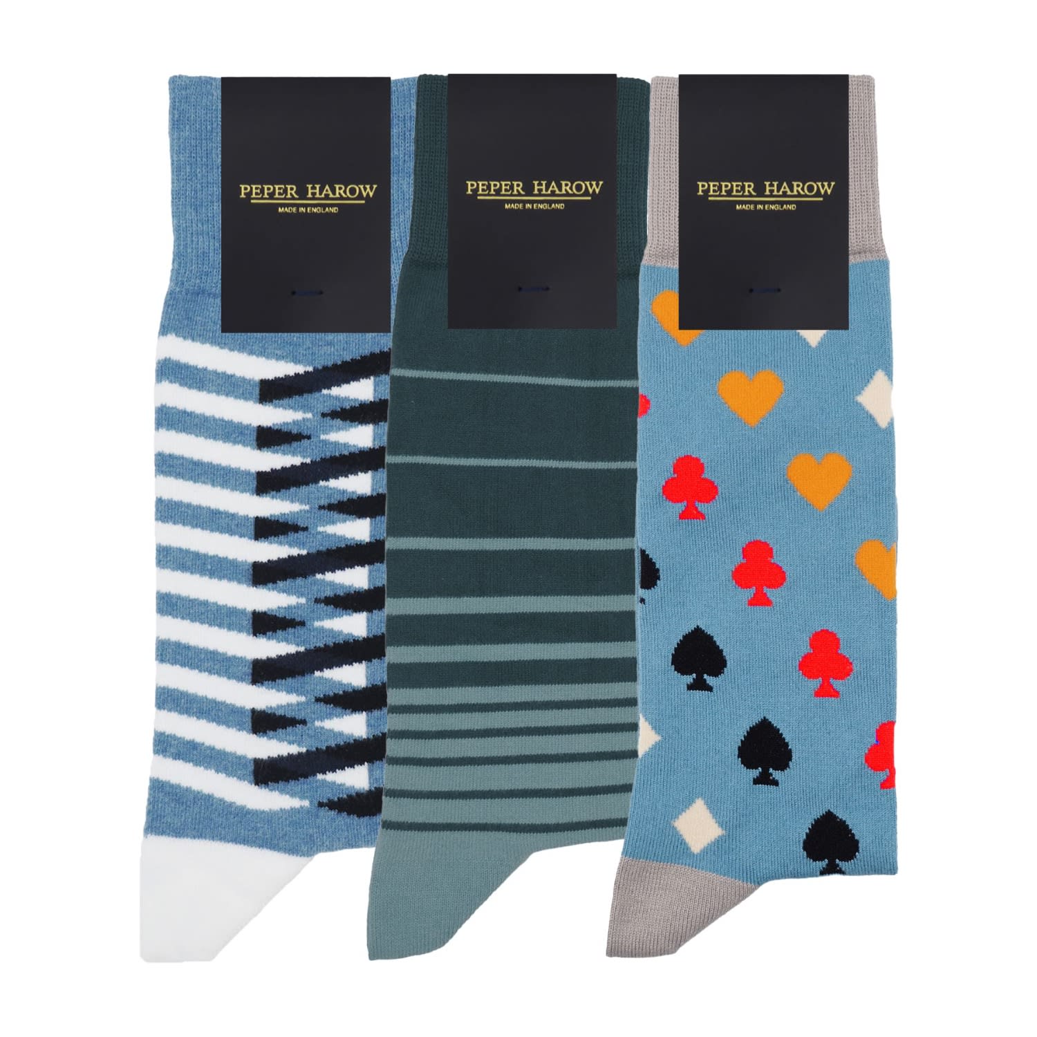 Peper Harow - Made In England Men's Men's Socks Bundle - Blue In Blue