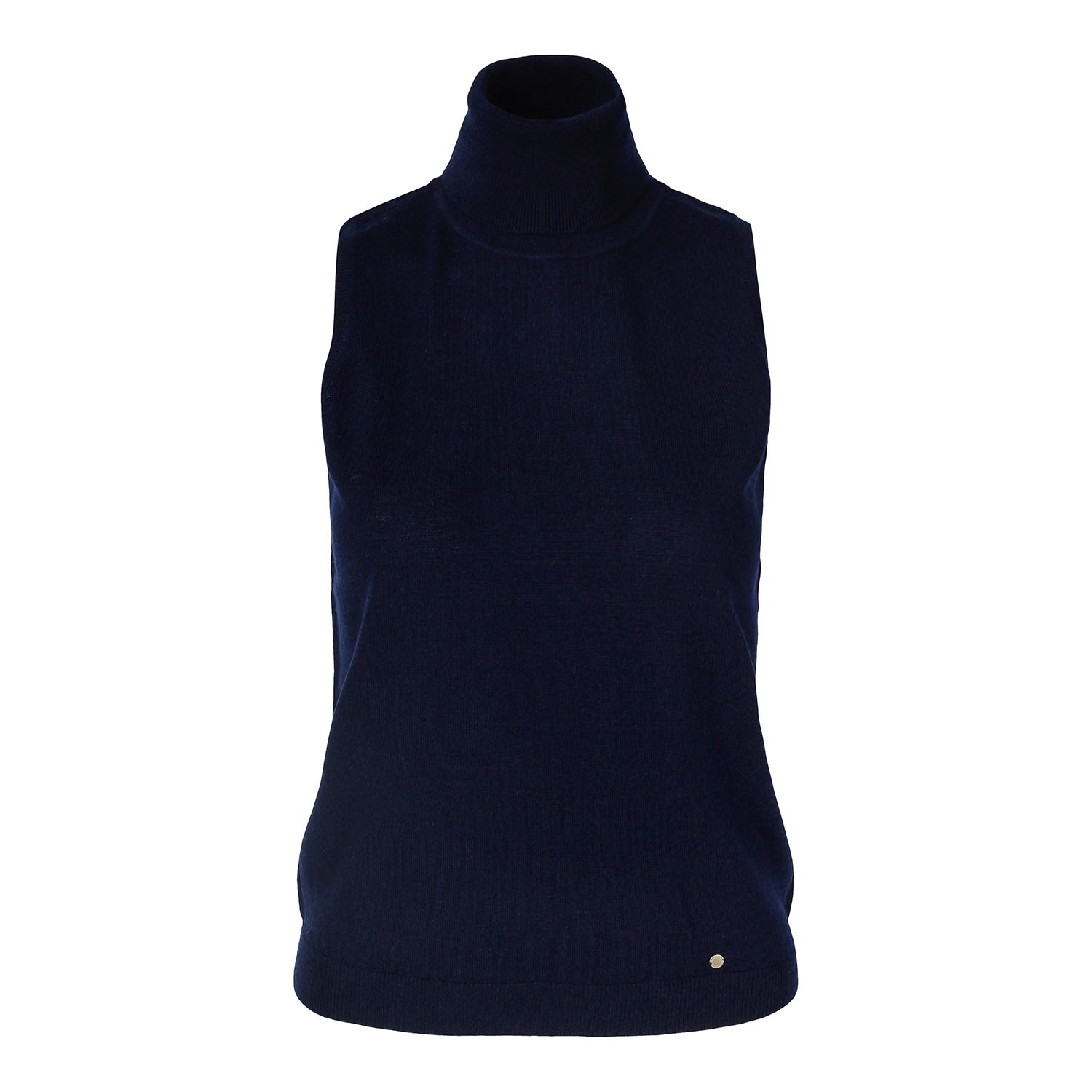 Women’s "Alicia" Sleeveless Merino Wool Top - Navy Blue Medium Tirillm