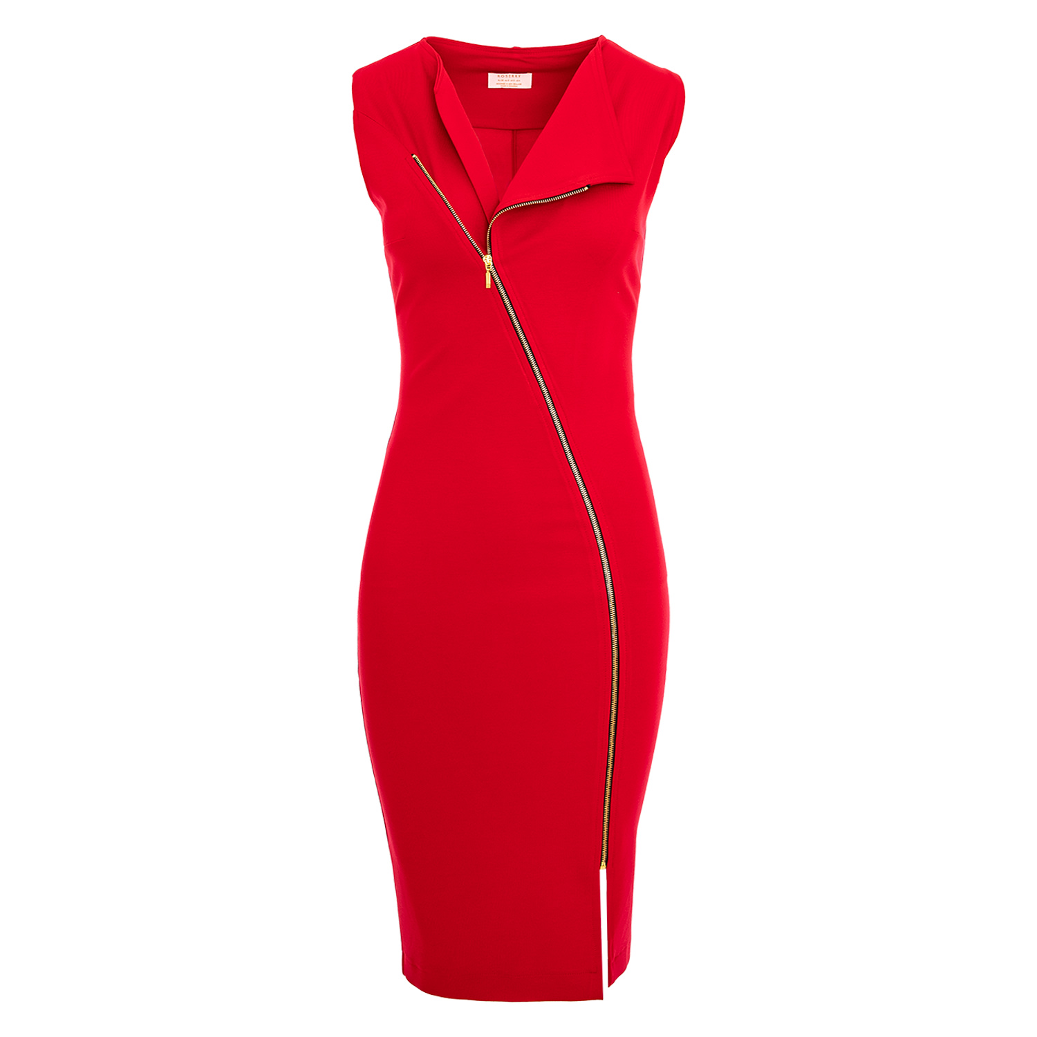 Roserry Women's Chelsea Sleeveless Zipped Jersey Midi Dress In Red In Red