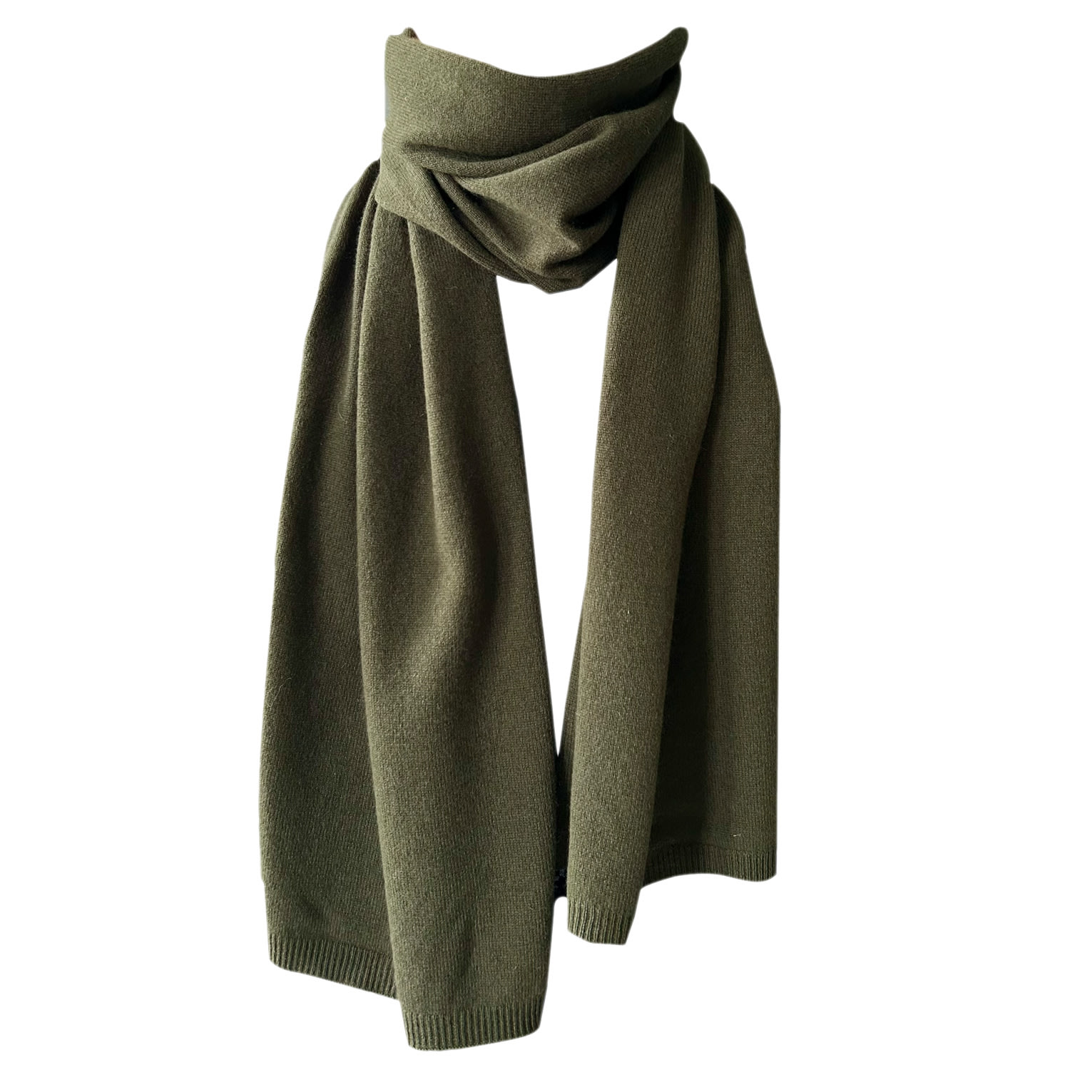 Essien & Emre Cashmere Scarf Khaki Green Men In Green