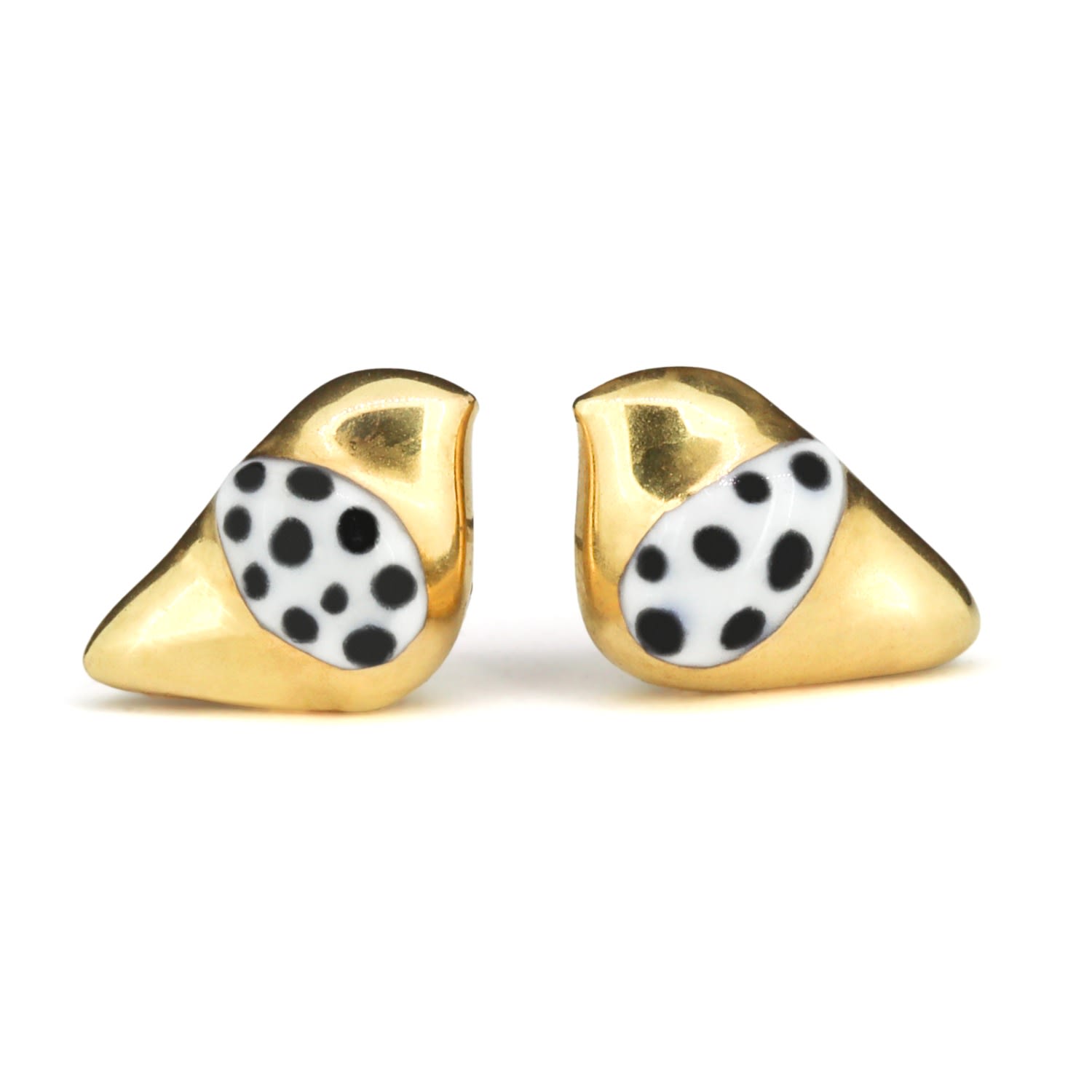 Women’s Golden Birds Polka Dot Wings Stud Earrings Cj·314