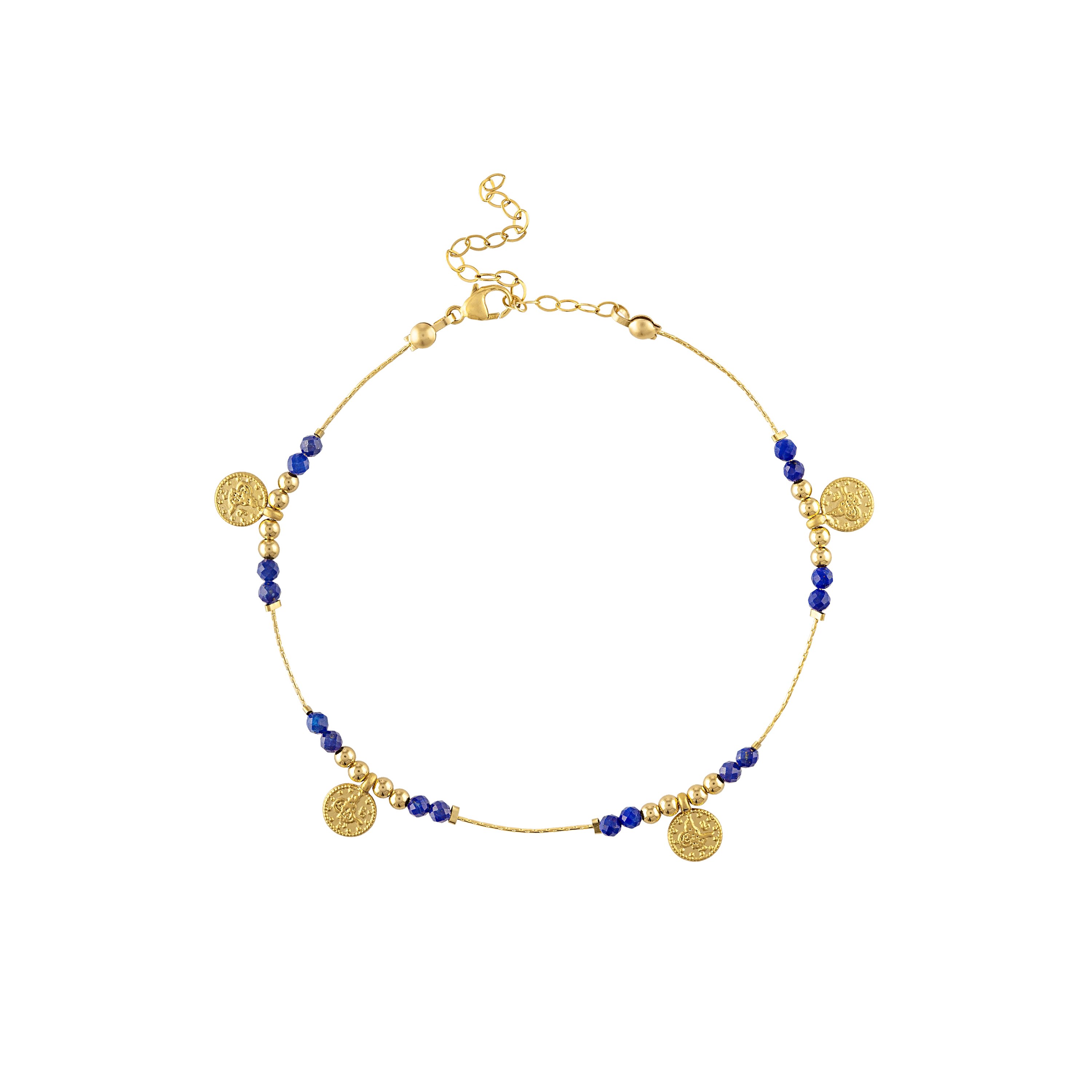 Women's Gold Journey Lapis Lazuli Anklet | Olivia Le