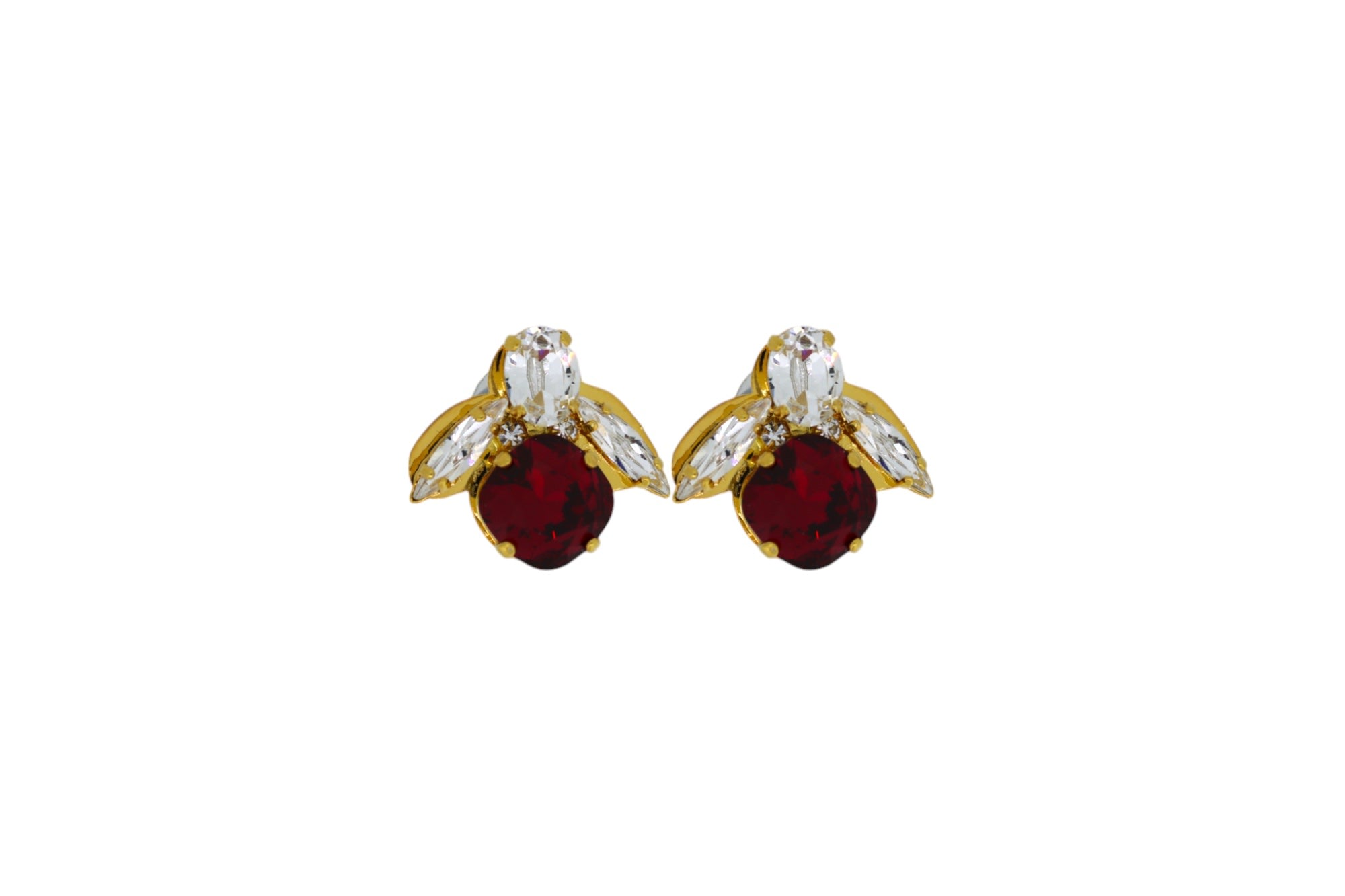 Vickisarge Women's The Baby Red Bee Earrings In Gold - Pierced In Red