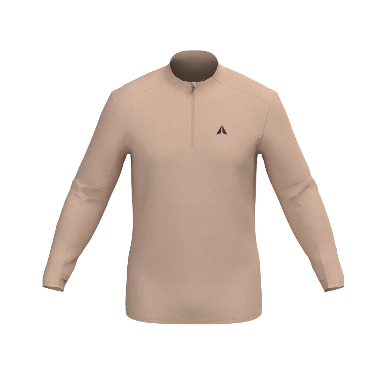 Aora Athletics Men's Half Zip Long Sleeve - Brown In Brown