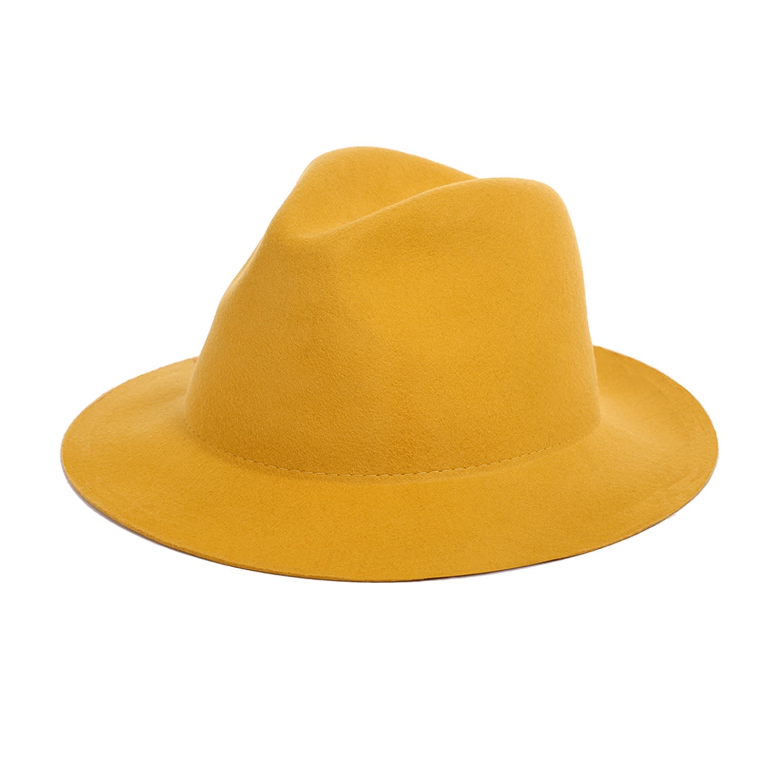 Justine Hats Women's Yellow / Orange Mustard Yellow Fashionable Felt Fedora