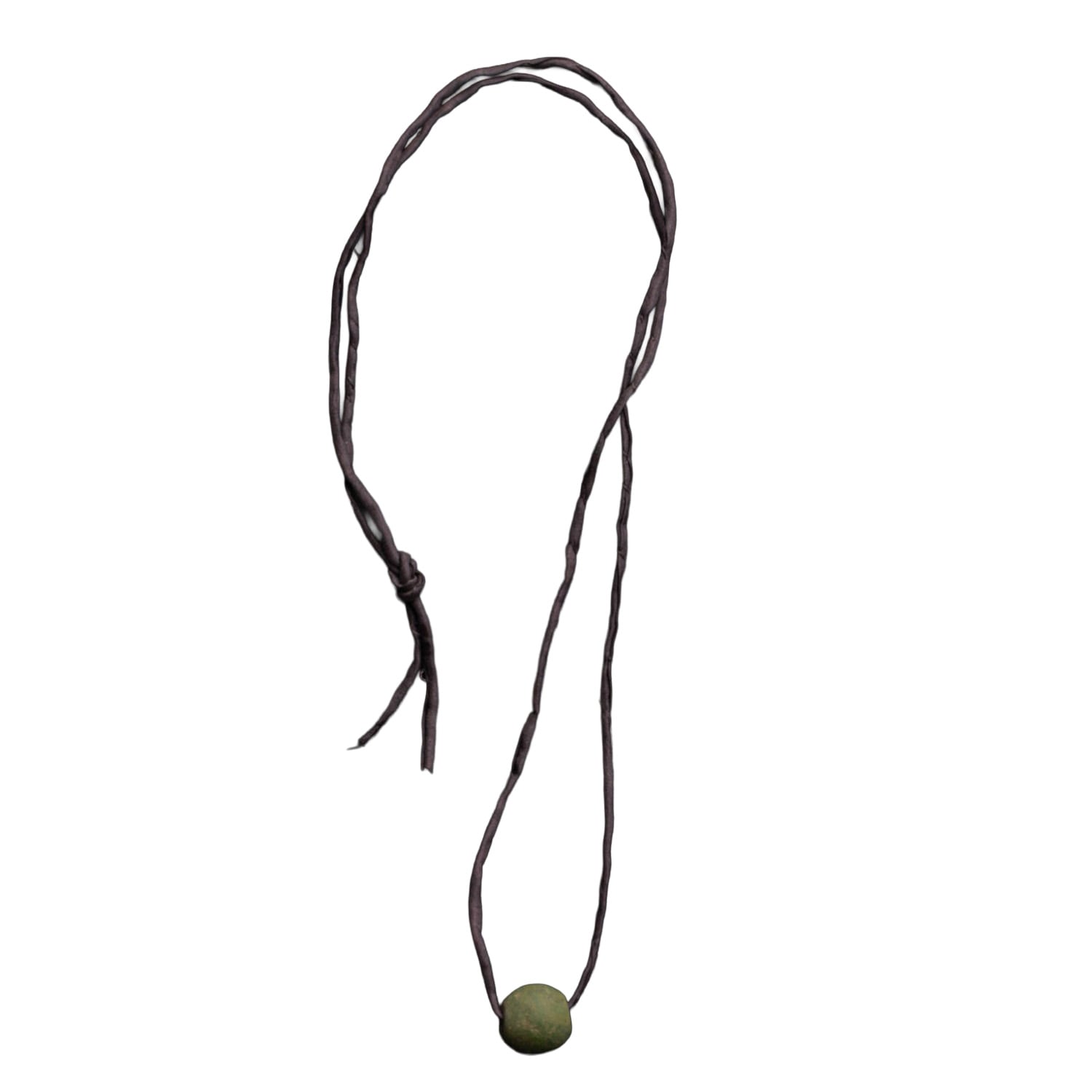 Studio Solíz Women's Brown / Green Vida Ancient Glass Bead On Hand-dyed Silk In Multi