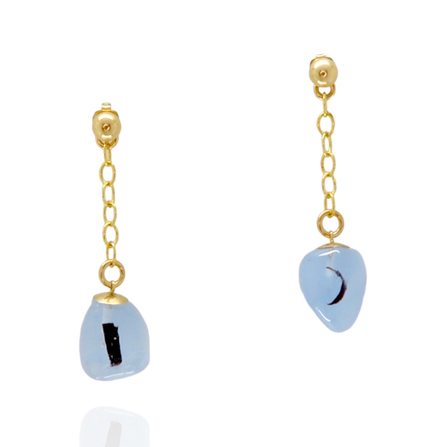 Women’s Gold / Blue Dumont Earrings Gold Blue Bio-Gems Bio-Trimmings