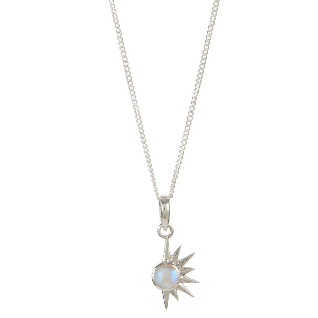 Women’s Total Eclipse Silver Necklace - Moonstone Charlotte’s Web Jewellery