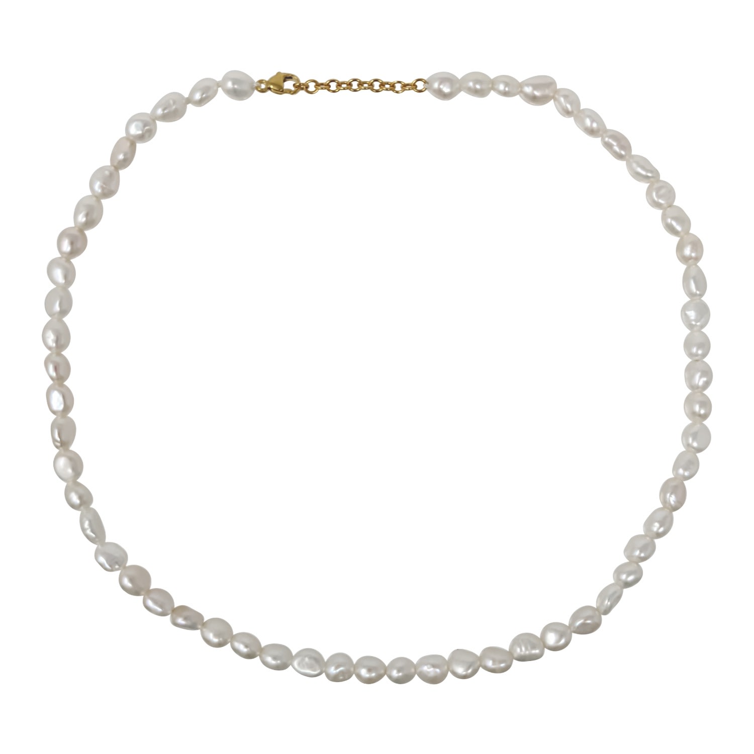 Kiri & Belle Women's Alyssa Baroque Pearl Adjustable Choker Necklace - Gold In Gray