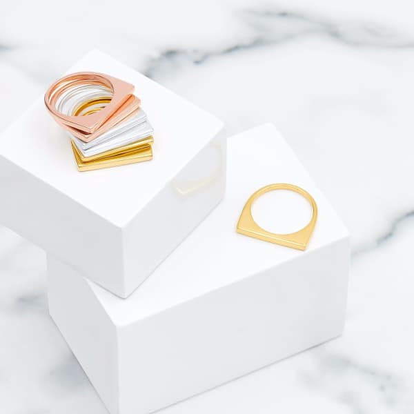 Neola Minerva Gold Geometric Stacking Ring In Stacking