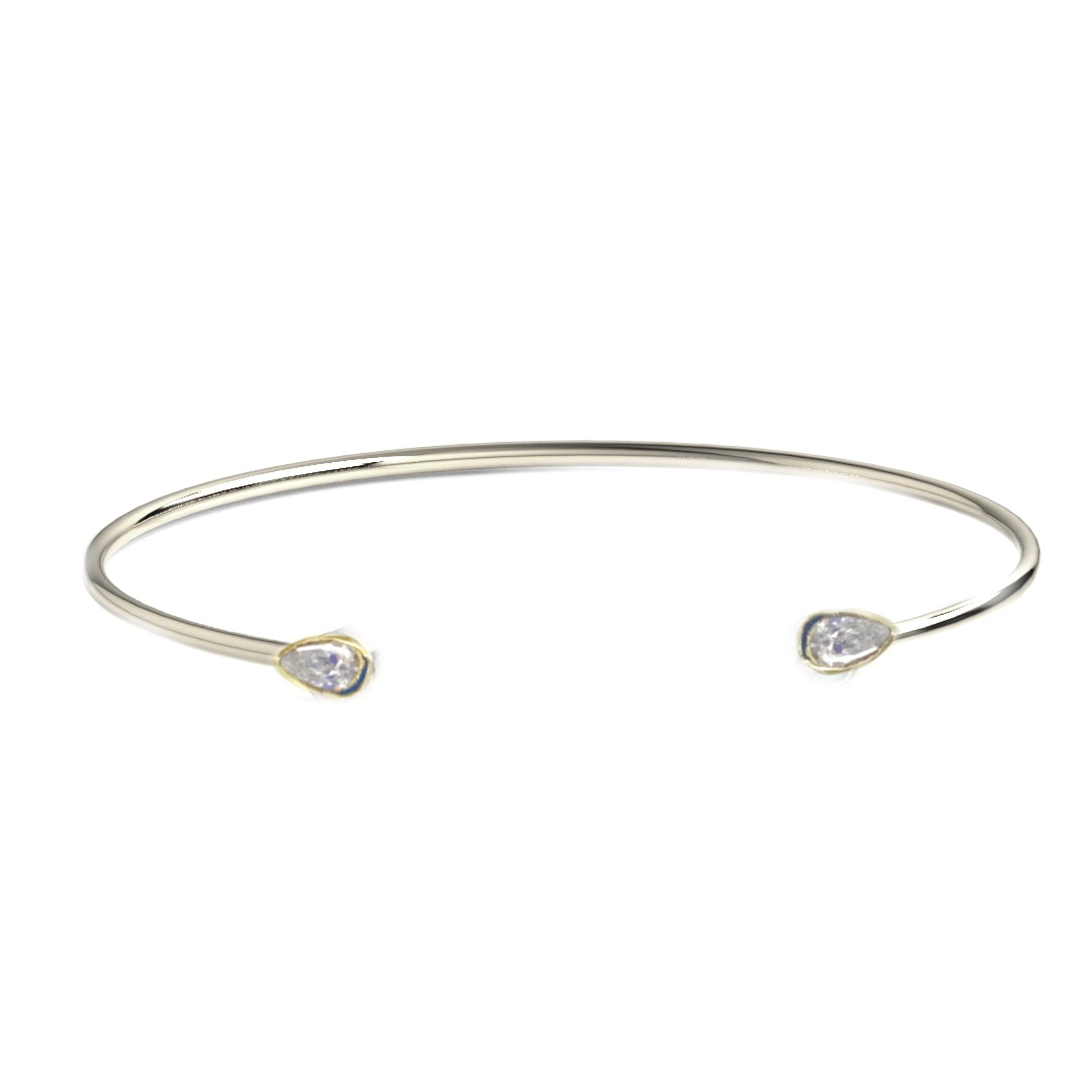 Women’s Cassiopeia Pear Diamond Silver Cuff Lily Flo Jewellery