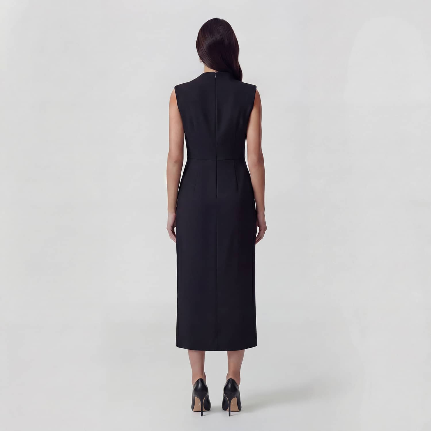 black asymmetrical midi dress Black Asymmetric-Ruffle Mini-Dress