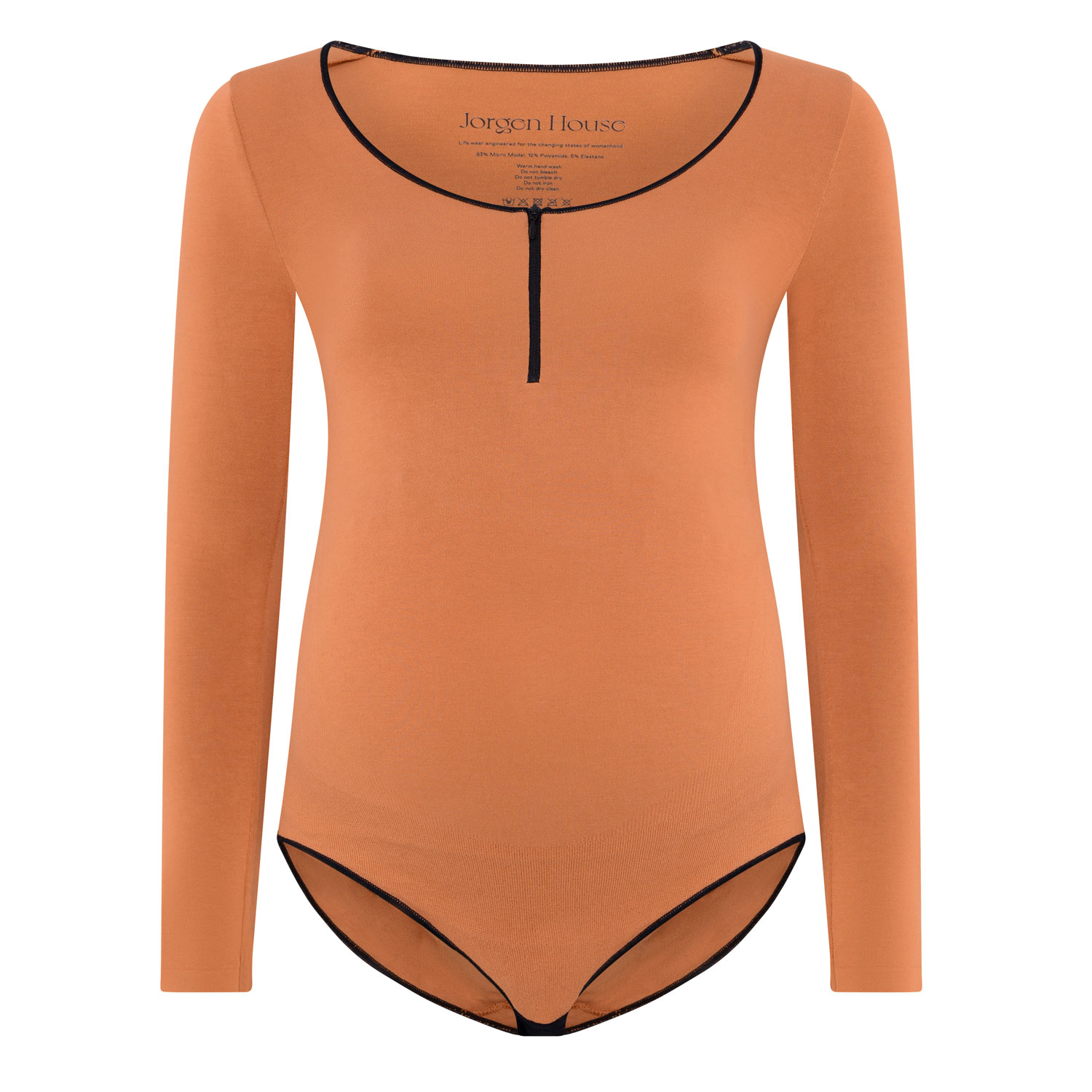 Jorgen House Brown Long Sleeve Bodysuit - Hazel