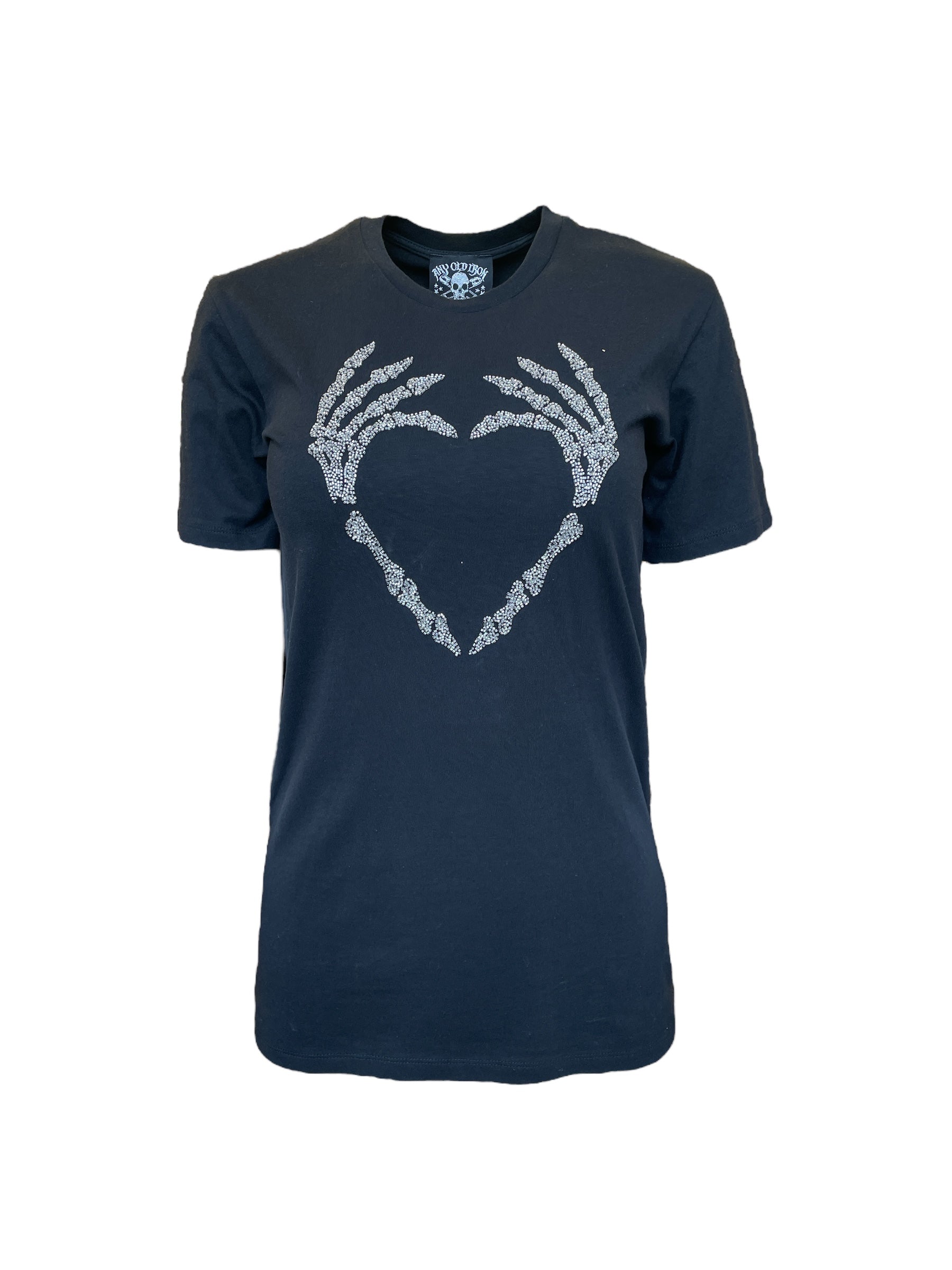 Any Old Iron Black / Silver  Men's Skull Heart T-shirt In Blue