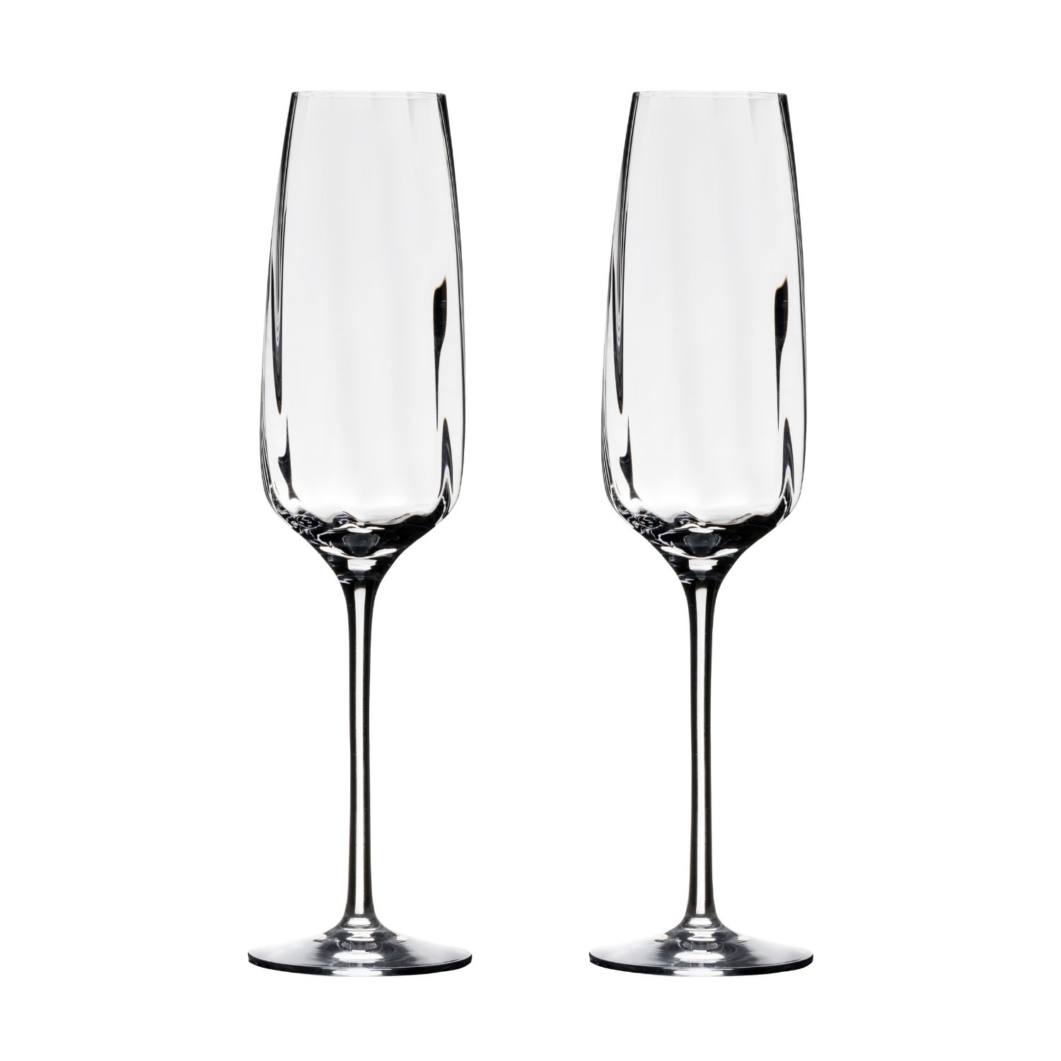Eliská Pair Of Crystal Fresh Champagne Flutes In Transparent