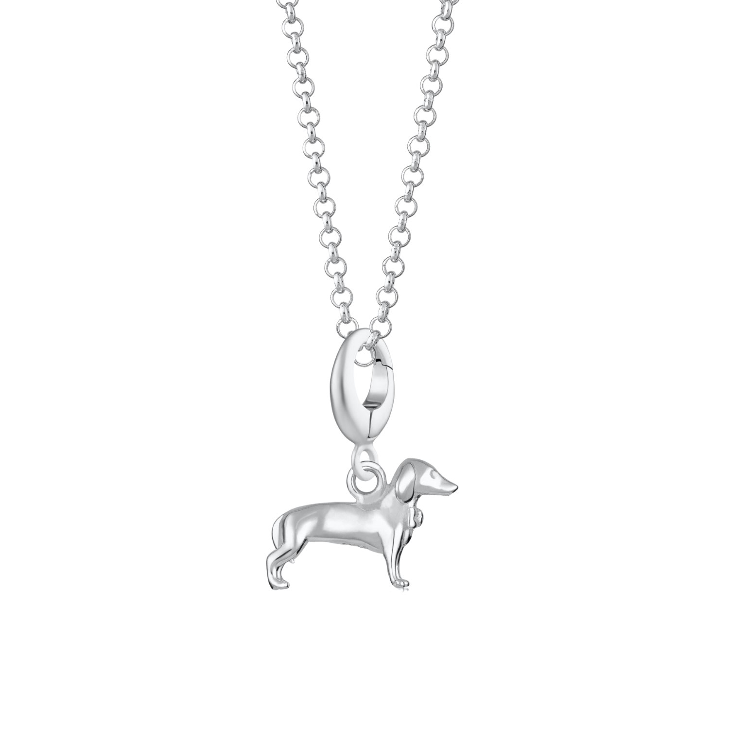 Lily Charmed Women's Sterling Silver Sausage Dog Charm Necklace