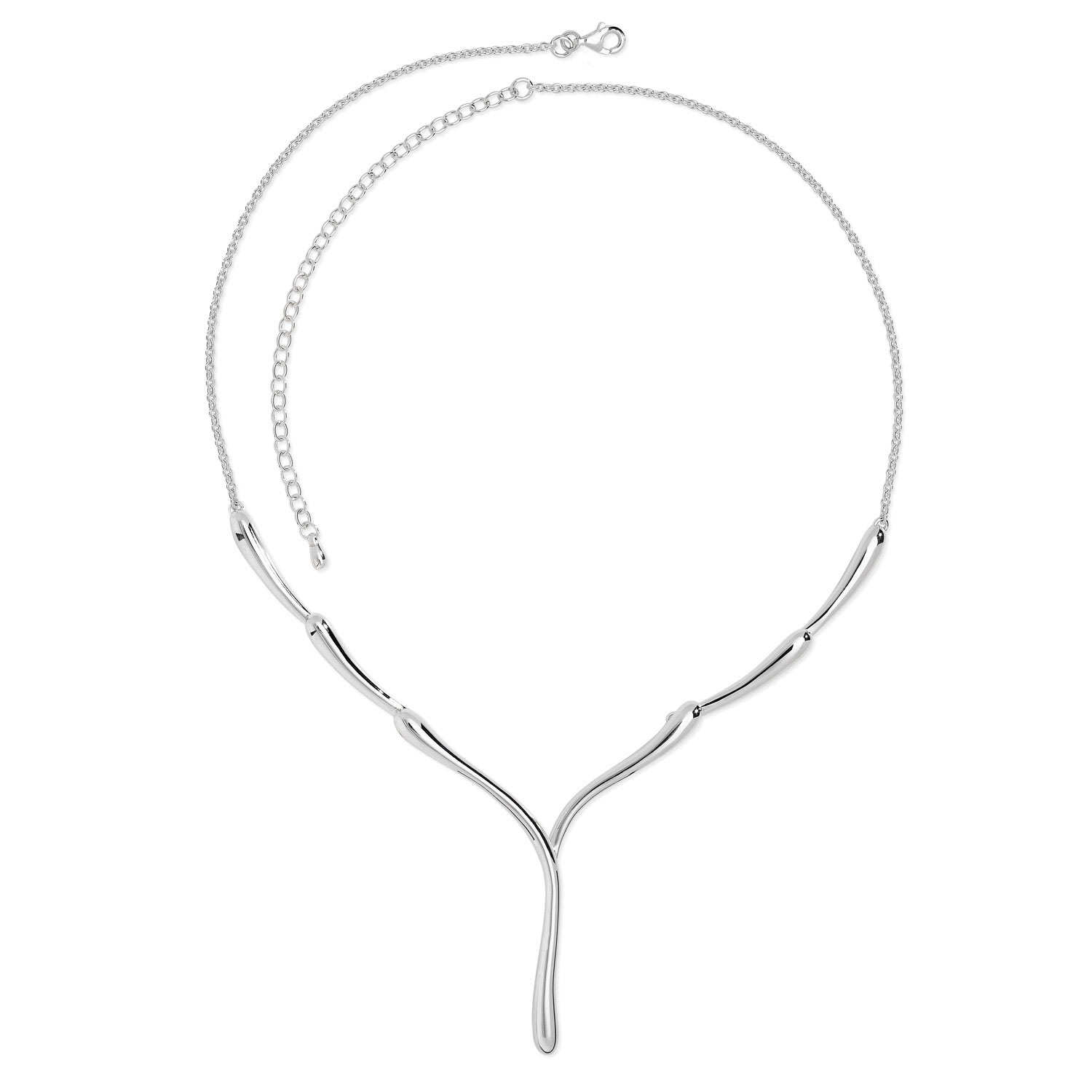 Lucy Quartermaine Women's Sterling Silver Single Melting Necklace, Award Winning Designer Jewellery By Lucy Quartermai In Metallic