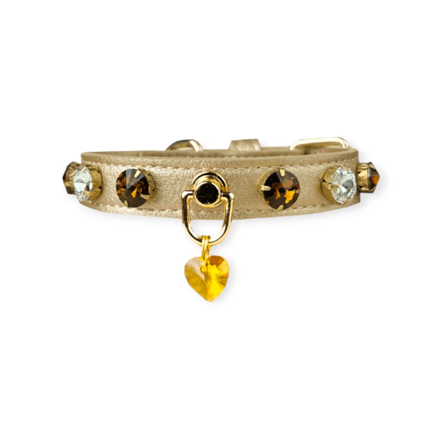 Swarovski-Gold Dog Collar | Medium | Makpaws