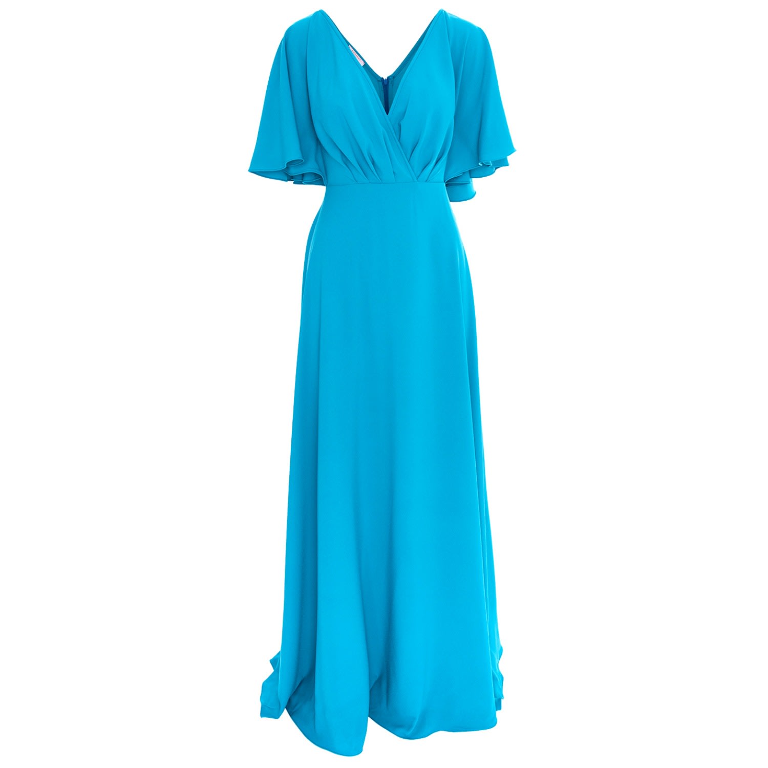 Women’s Blue Florence Maxi Dress With Butterfly Sleeves In Turquoise Extra Small Roserry