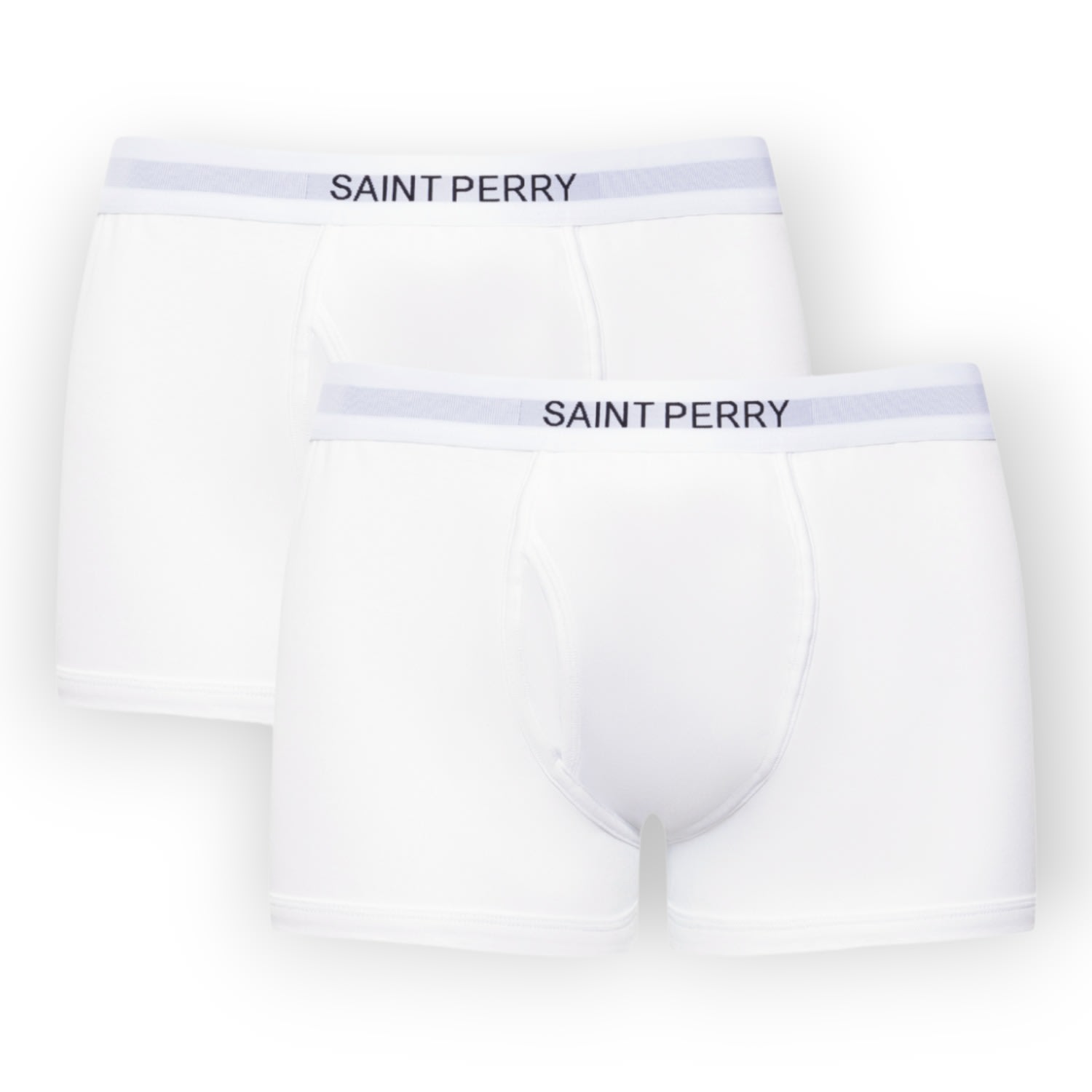 Men’s Cotton Boxer Brief Two Packs - All White Extra Small Saint Perry