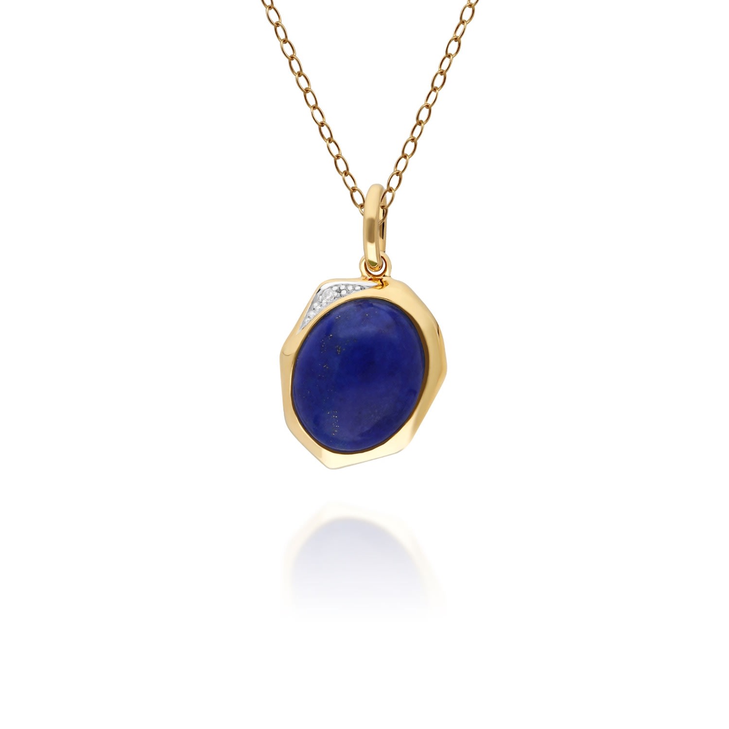 Women’s Blue Irregular Lapis Lazuli & Diamond Pendant Gemondo