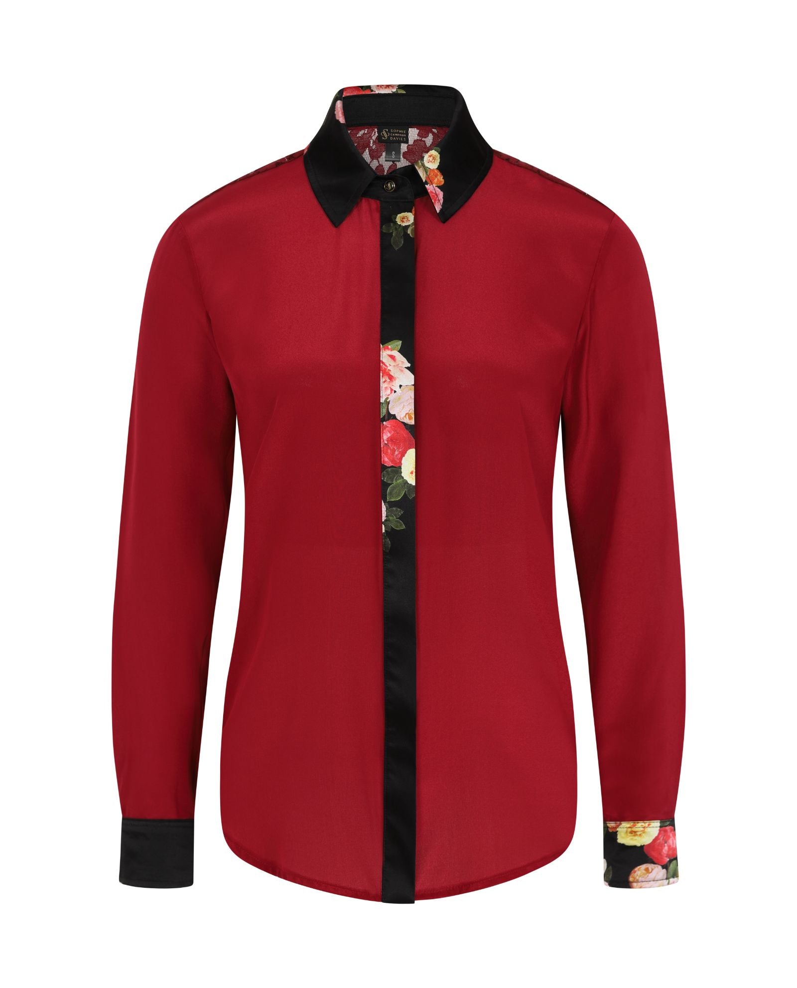 burgundy red homecoming dress Burgundy And Gold Casual Long Sleeve Shirt 44072 main image 0