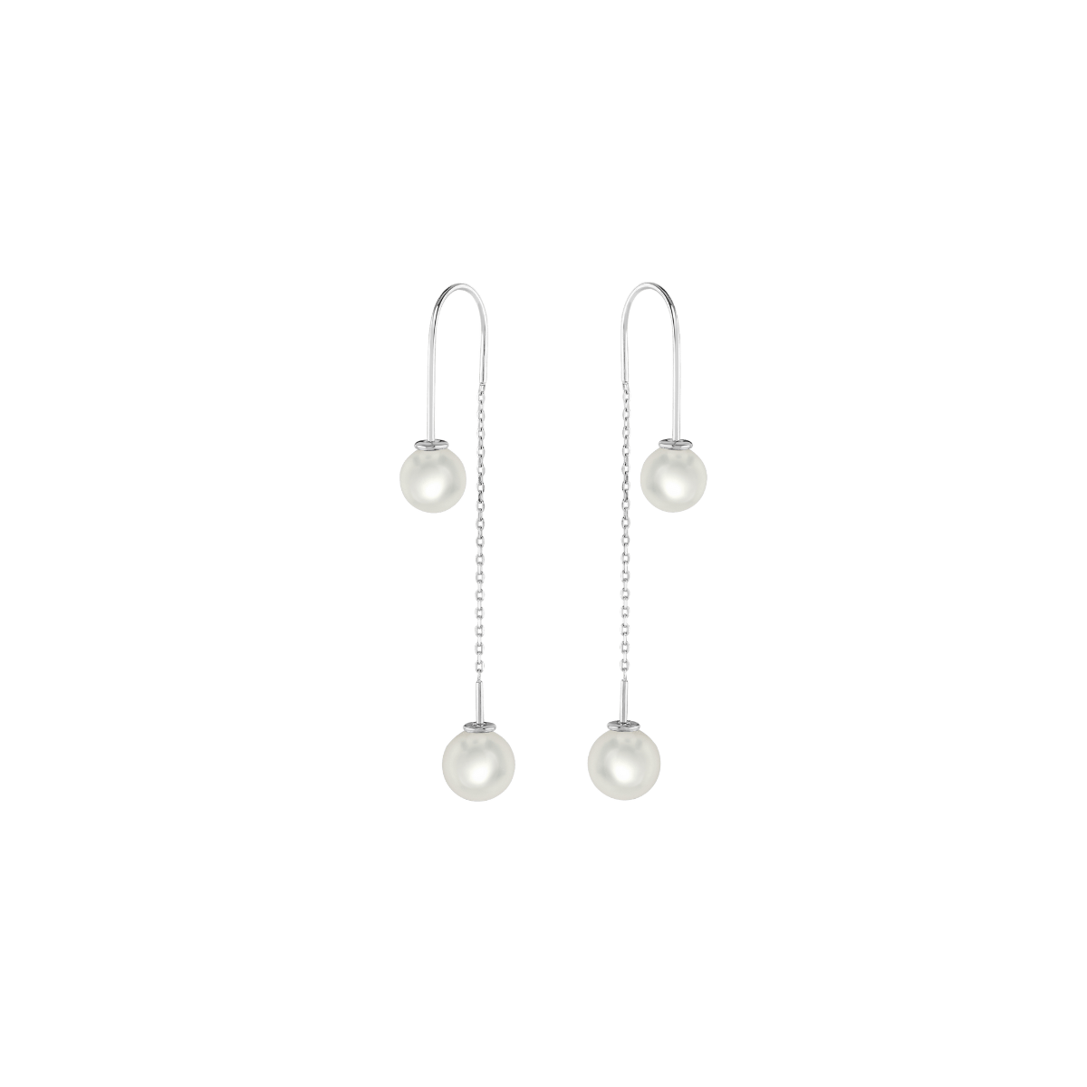 Lucy Quartermaine Women's Silver Double Pearl Earrings In Silver