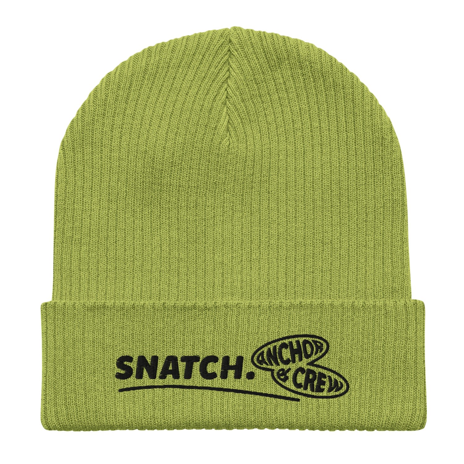 Anchor & Crew Leaf Green Snatch Gen. Organic Cotton Embroidered Beanie - Women In Green