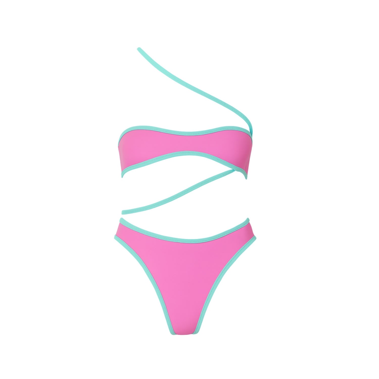 Women's Pink Blossom Bandeau Bikini | Small | Misari