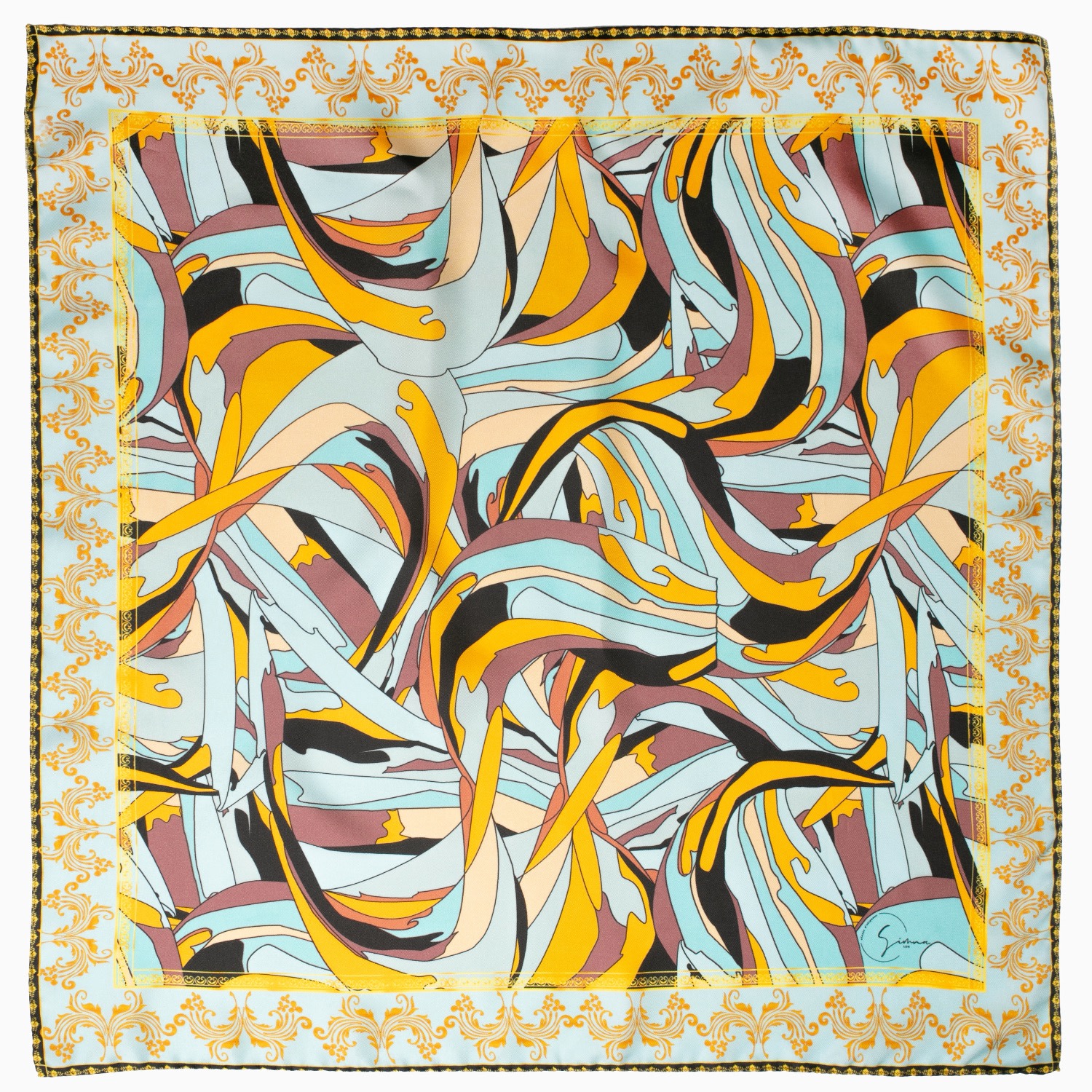 Women’s Bohemian Breeze Satin Silk Scarf In Gold - Medium Simna Ldn