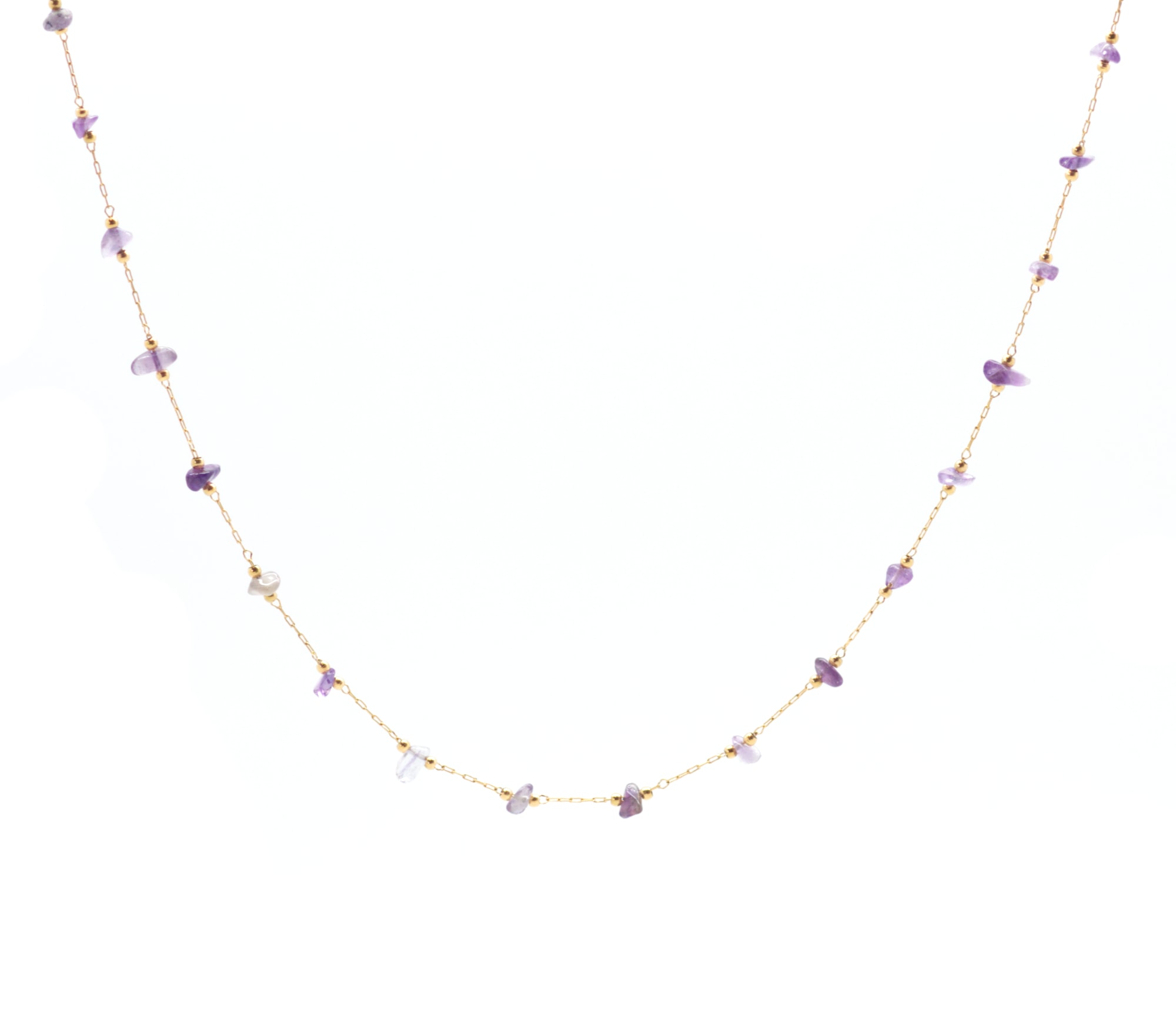 Women’s Pink / Purple Drops Of Energy Necklace ~ Salty Stones Salty Cali