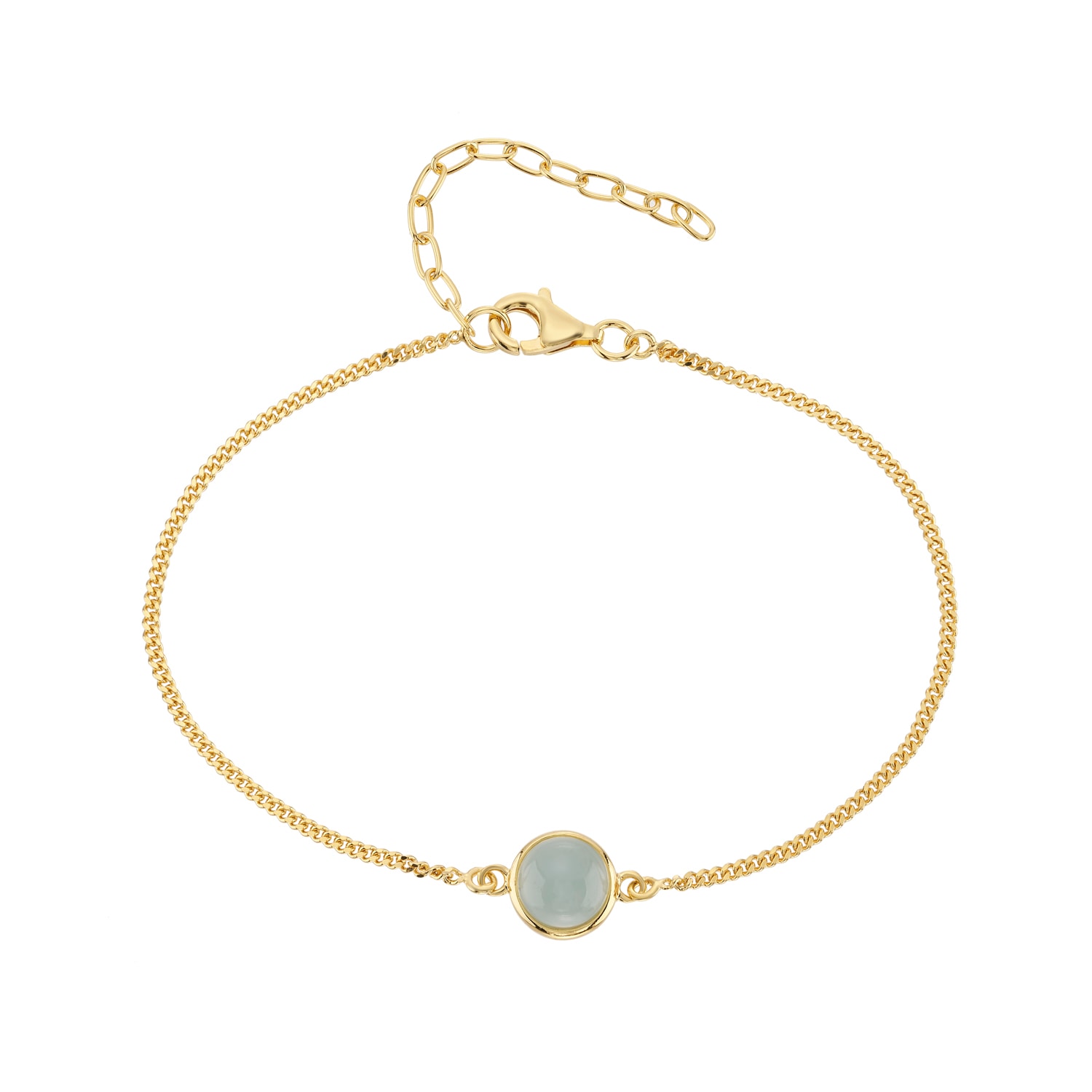 Auree Jewellery Women's Gold / Green Aurora Aqua Chalcedony & Gold Vermeil Bracelet