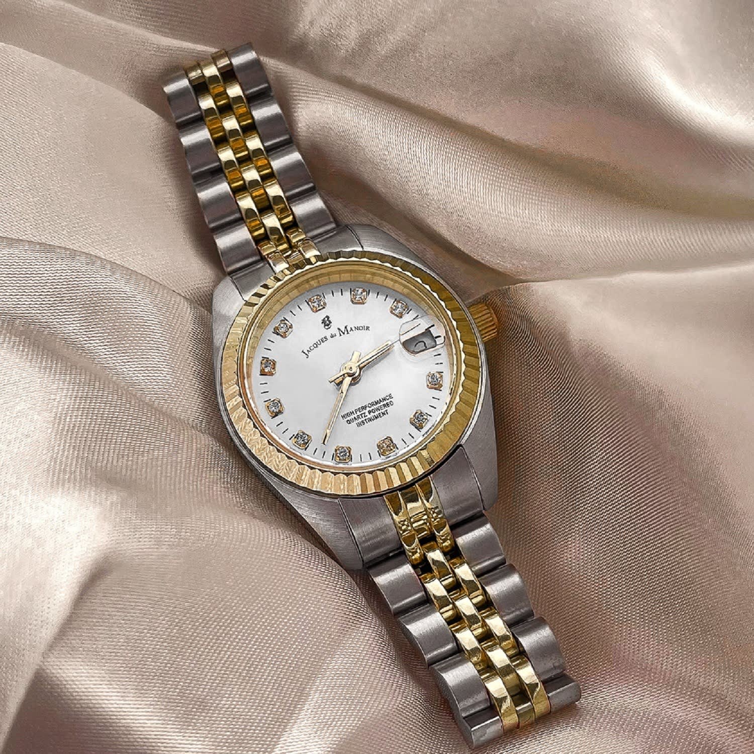 Jacques Du Manoir Swiss Made Inspiration Gold Two Tone 26mm Watch with Date  | Jacques Du Manoir | Wolf \u0026 Badger