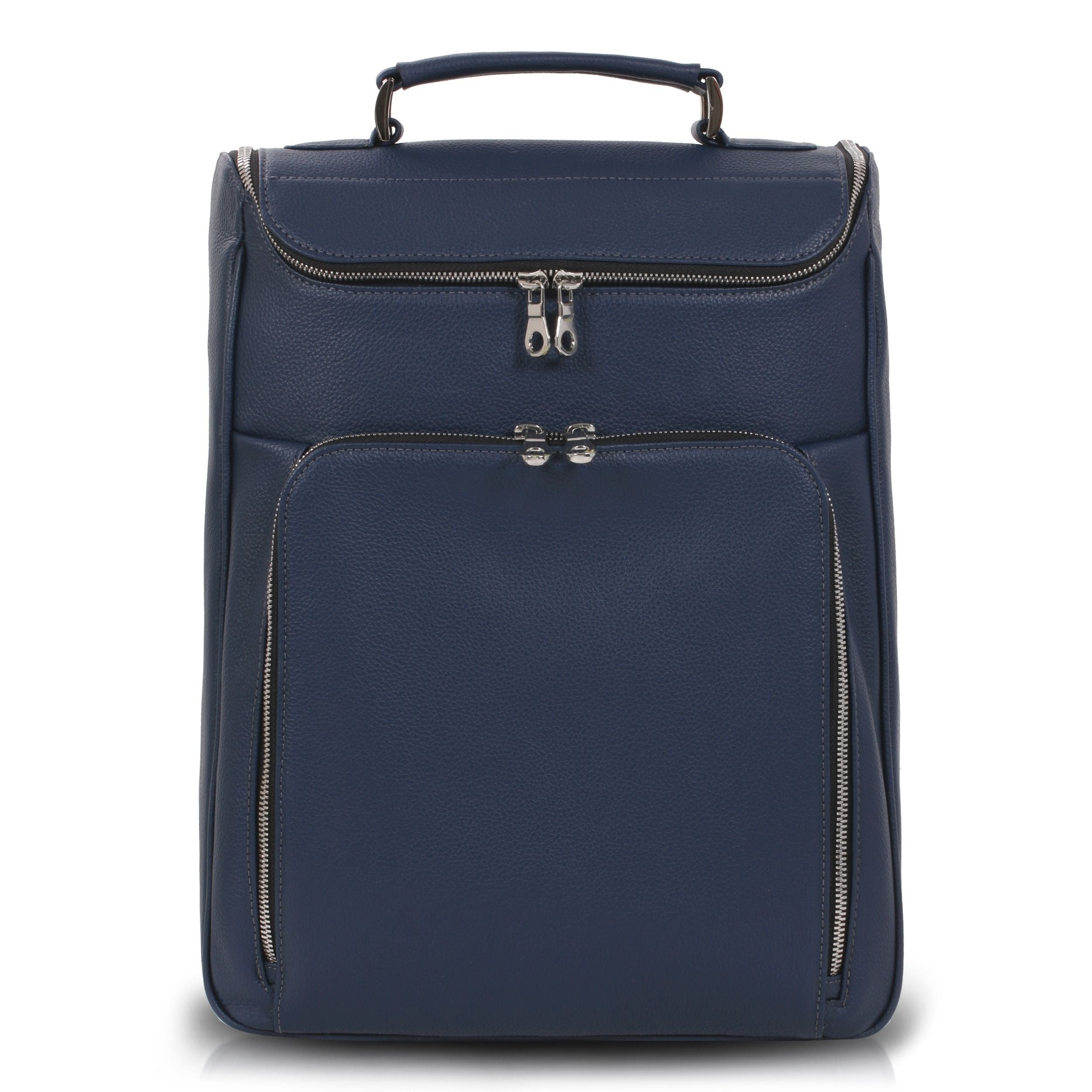 LUIS STEVEN MEN'S MEDIUM LAPTOP PACK - MIDNIGHT BLUE PEBBLE LEATHER