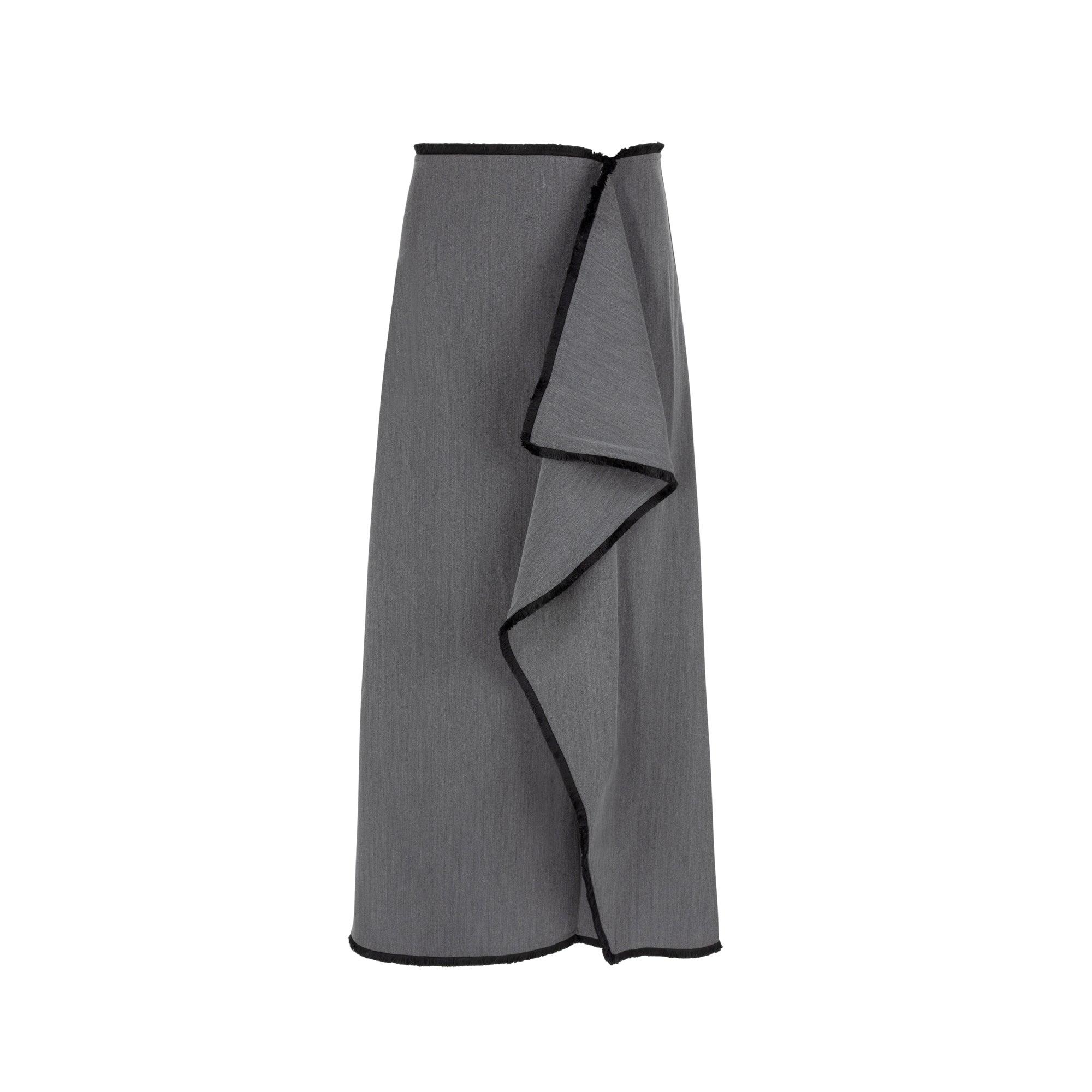 Loup Clothing Women's Herringbone Skirt Grey In Gray