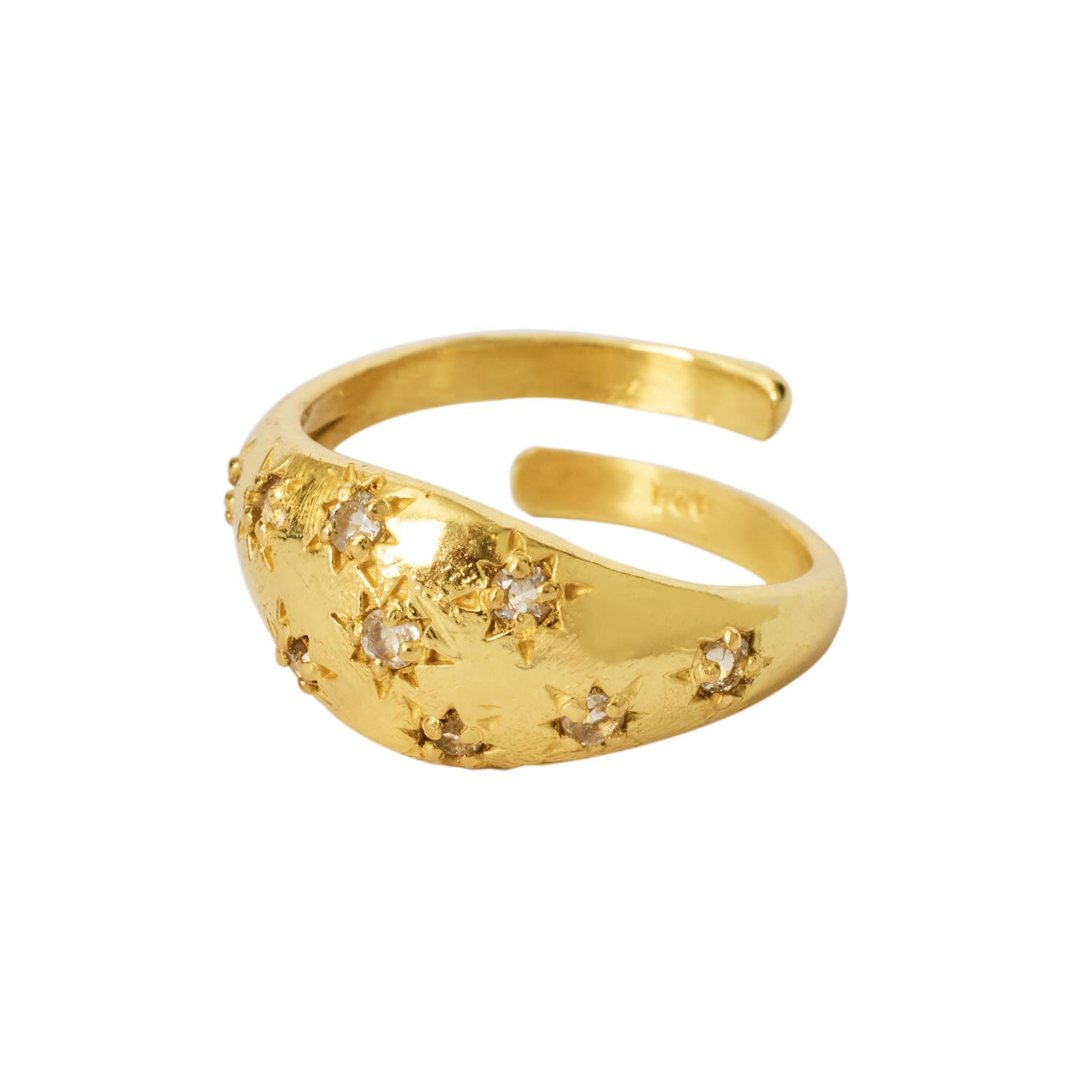 Women’s Gold / White / Neutrals Precious Daughter White Topaz Gemstone Gold Vermeil Ring Yaa Yaa London